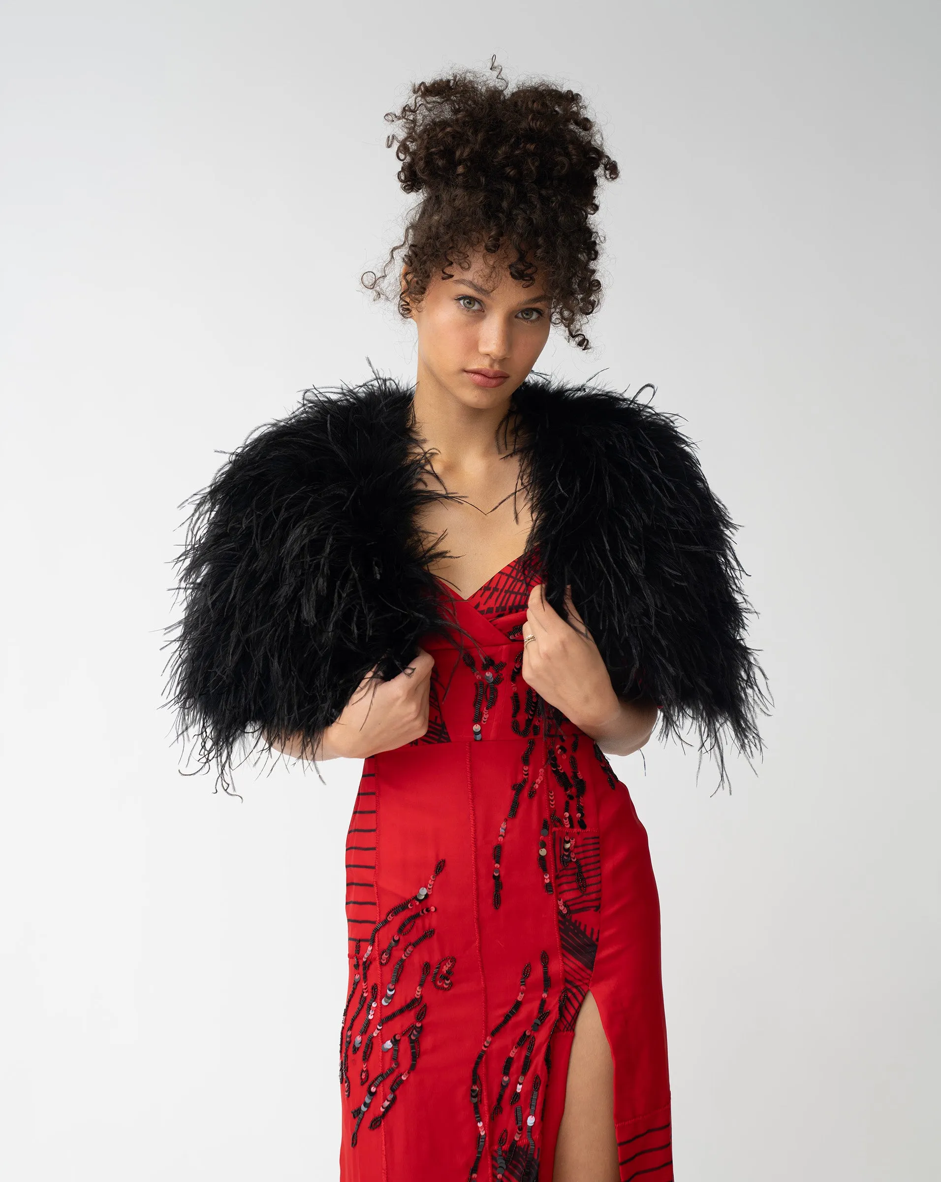 Ostrich Feather Capelet sold by Adrienne Landau product image thumbnail 2