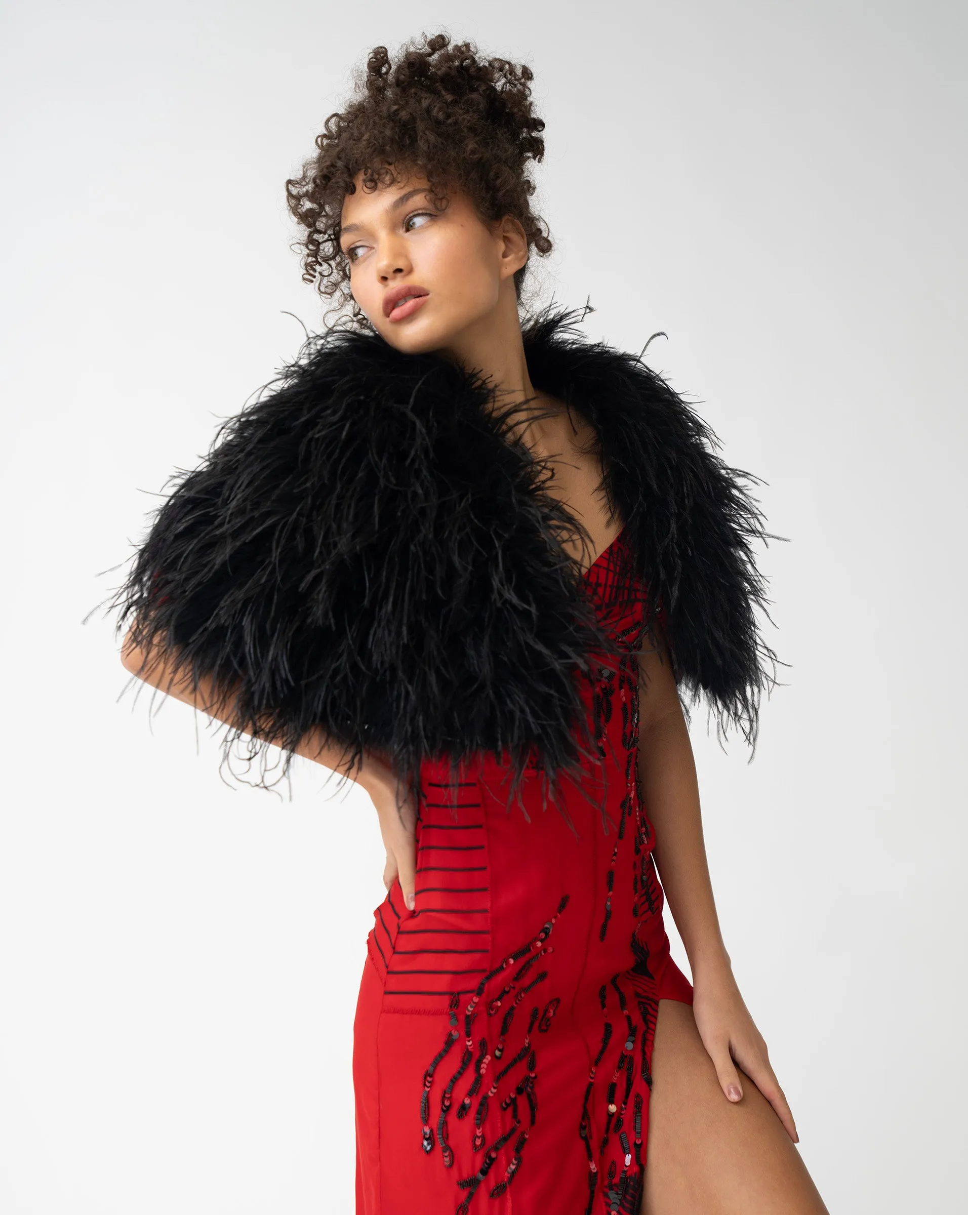 Ostrich Feather Capelet sold by Adrienne Landau product image thumbnail 3