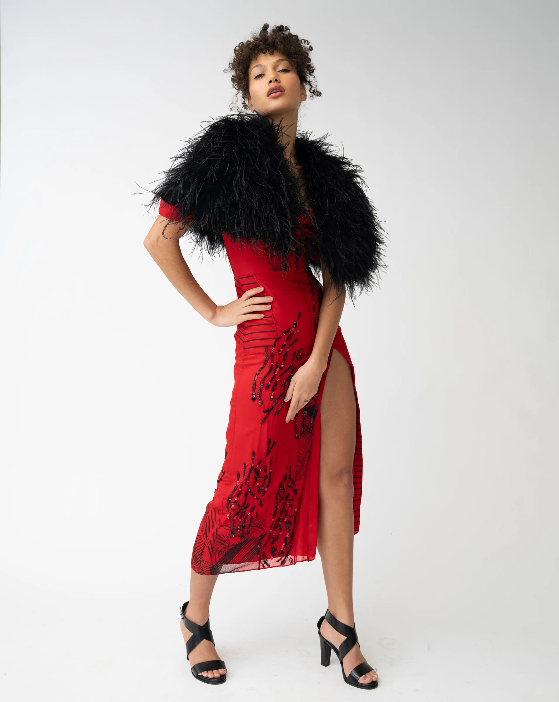 Ostrich Feather Capelet sold by Adrienne Landau product image thumbnail 4