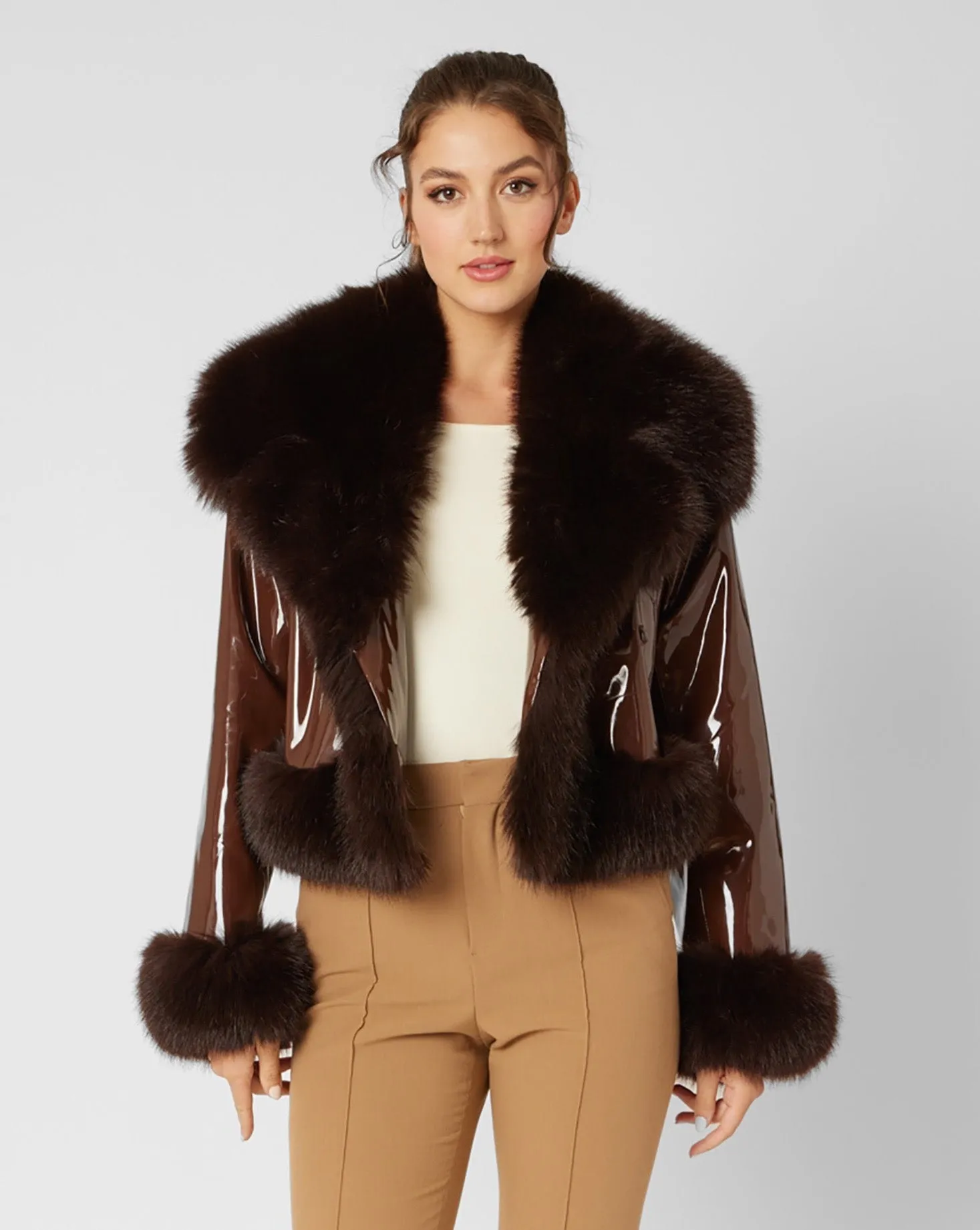 Faux Leather Jacket with Fur sold by Adrienne Landau