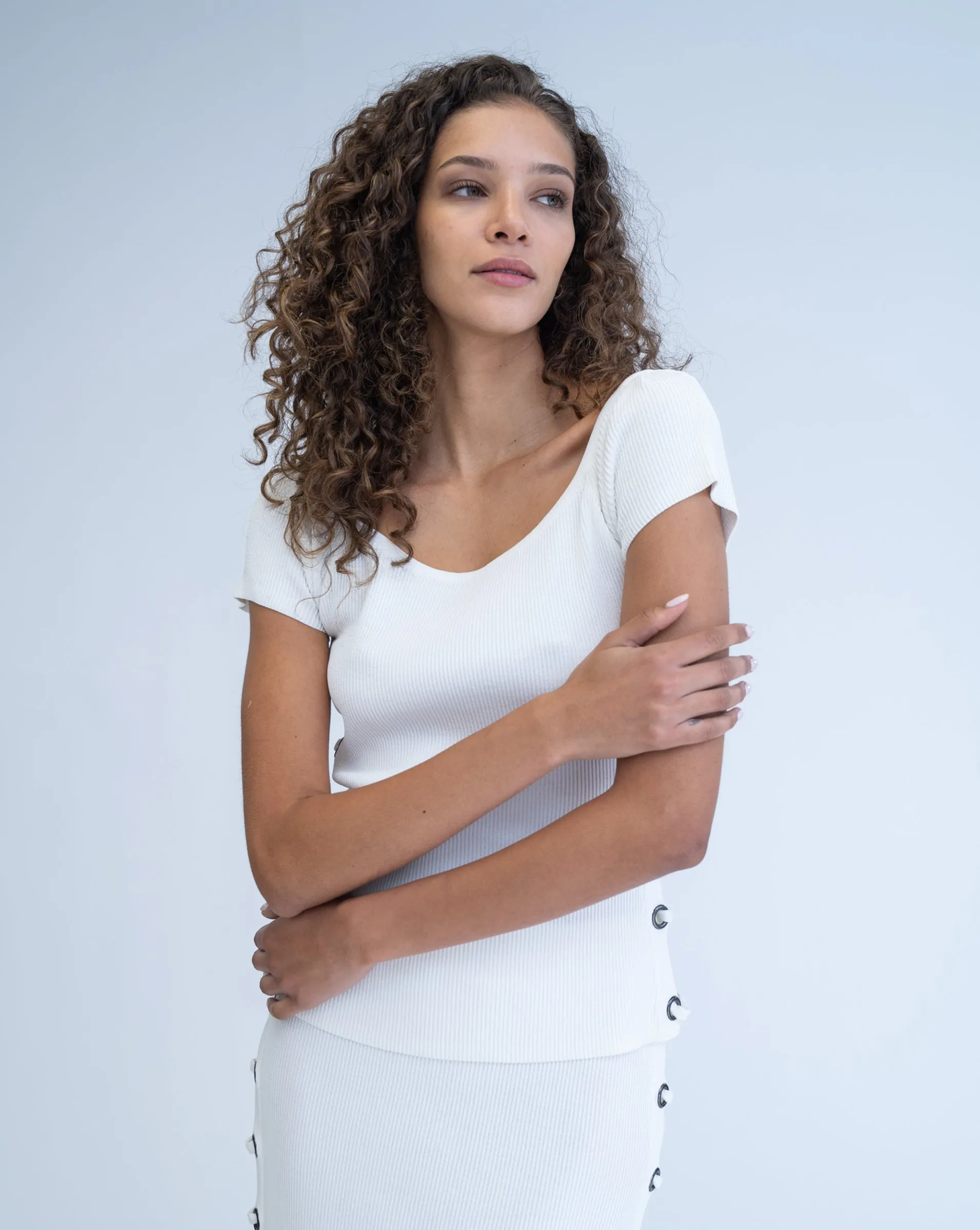 Final Sale- Laced Off the Shoulder Top sold by Adrienne Landau product image thumbnail 2