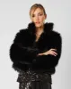 Obsidian Cropped Faux Fur Jacket sold by Adrienne Landau