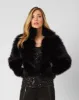 Obsidian Cropped Faux Fur Jacket sold by Adrienne Landau