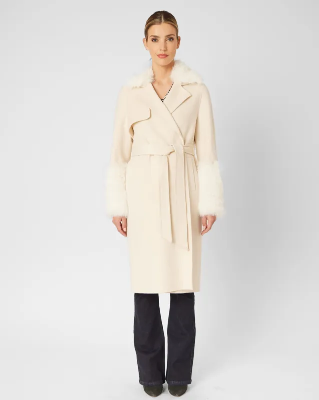 Wool Coat with Faux Fur sold by Adrienne Landau