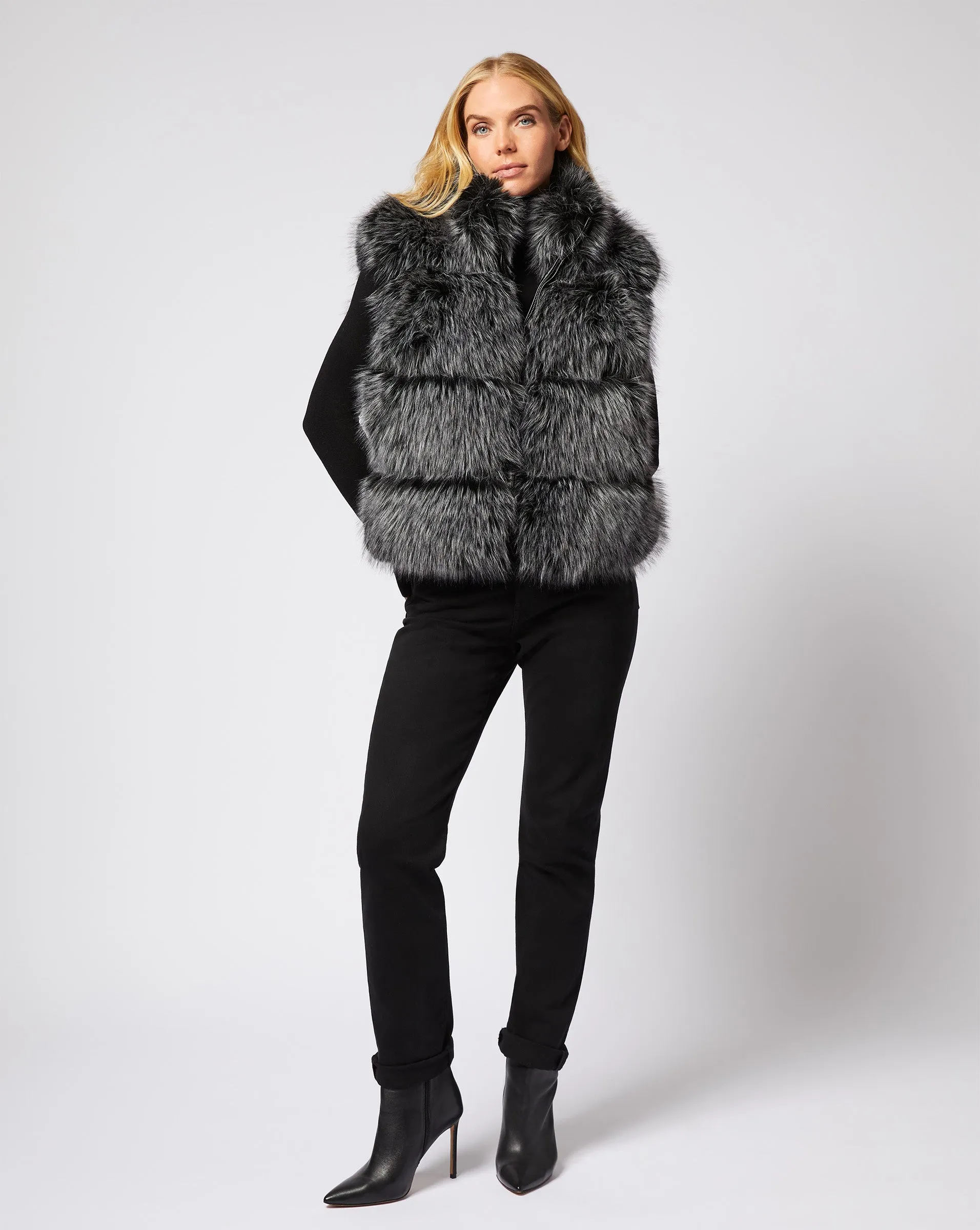 Katy Tipped Fox Faux Fur Vest sold by Adrienne Landau product image thumbnail 5