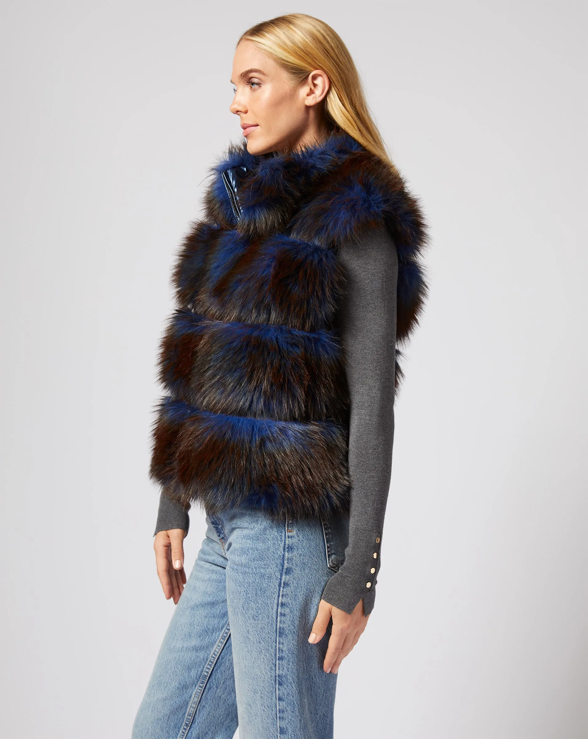 Katy Tipped Fox Faux Fur Vest sold by Adrienne Landau product image thumbnail 3