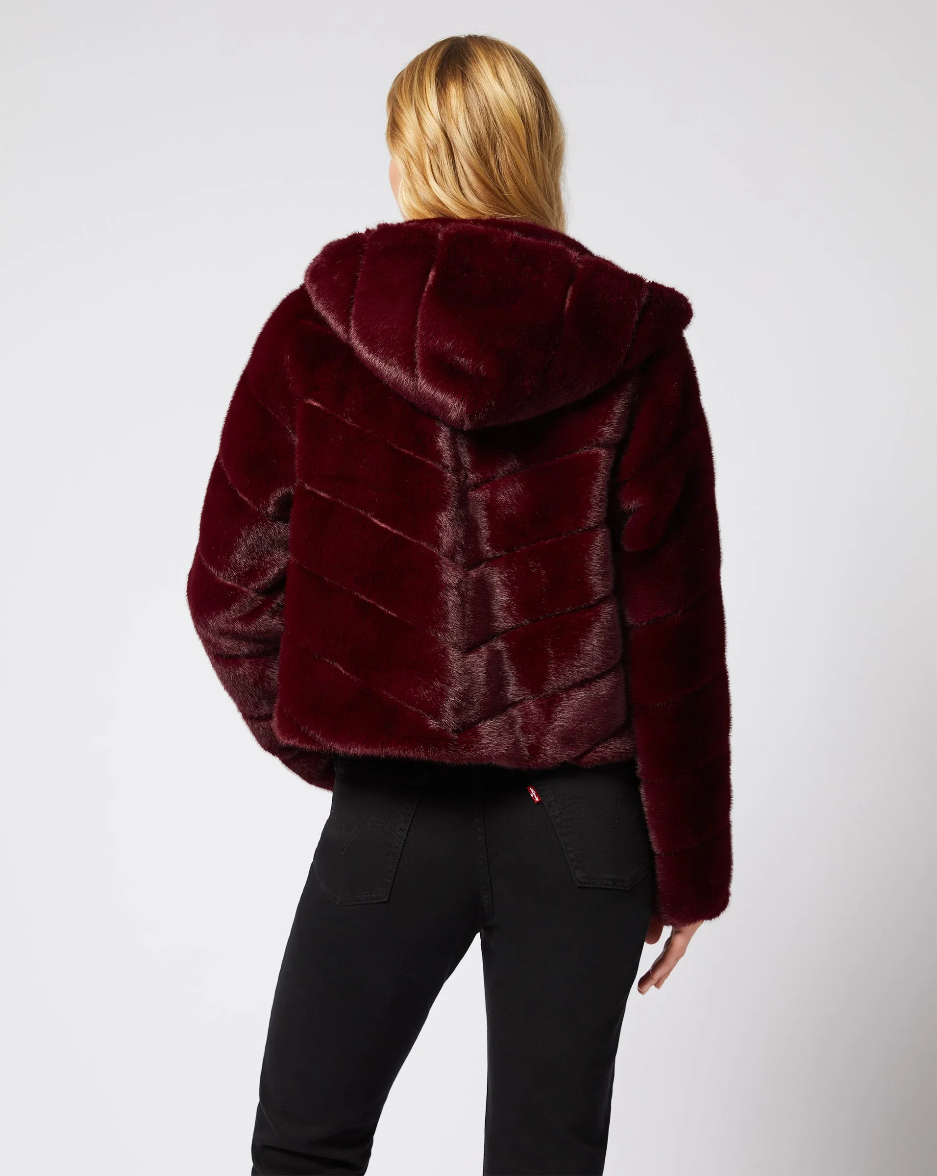 Mila Faux Fur Mink Hooded Jacket sold by Adrienne Landau product image thumbnail 4