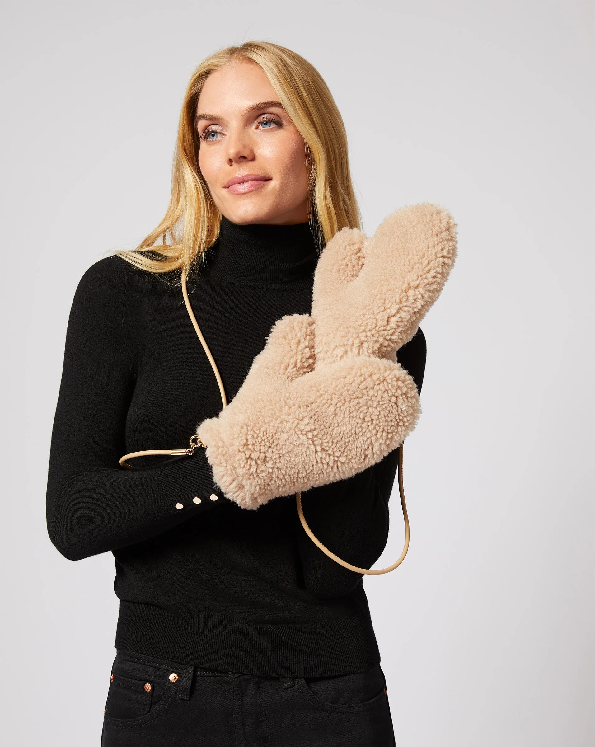 Teddy Sherpa Mittens sold by Adrienne Landau product image thumbnail 4