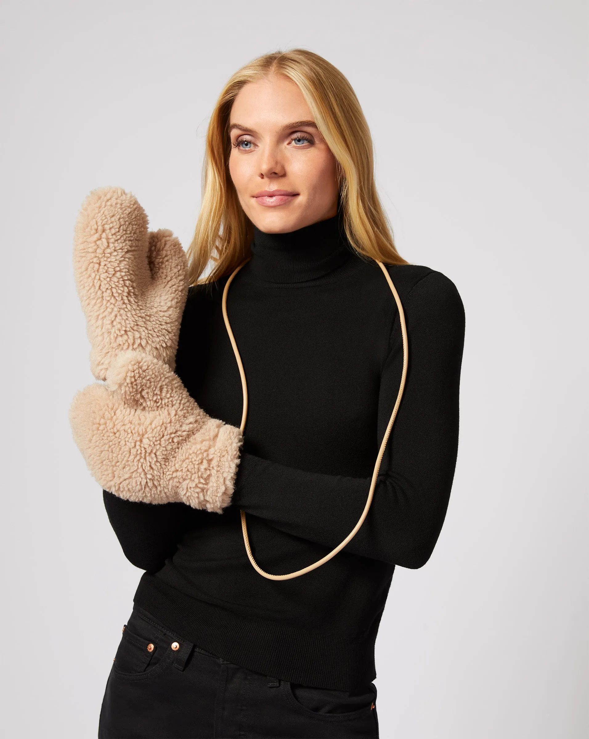 Teddy Sherpa Mittens sold by Adrienne Landau product image thumbnail 3