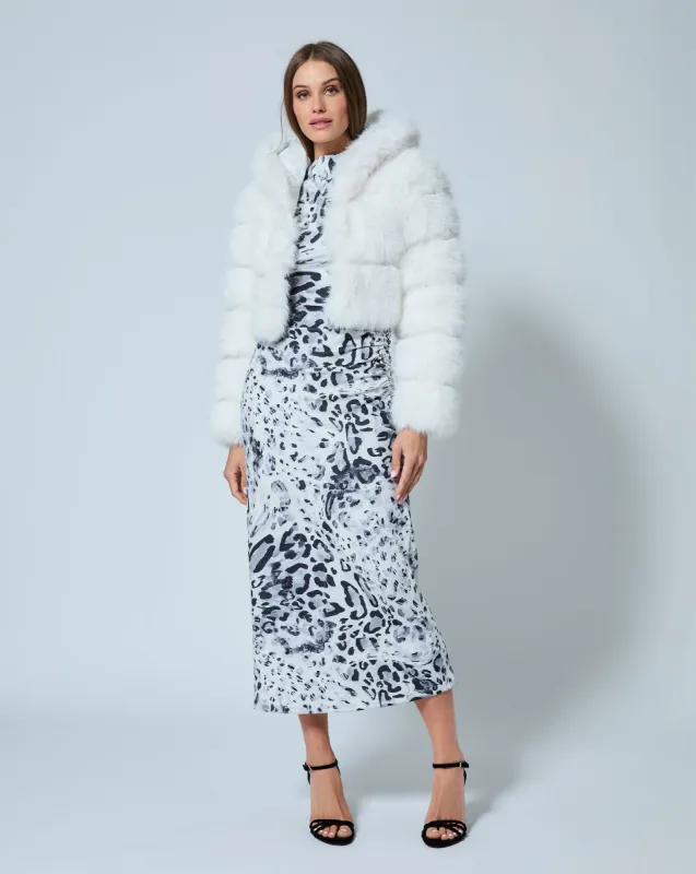 Cropped Fox Faux Fur Hooded Jacket sold by Adrienne Landau