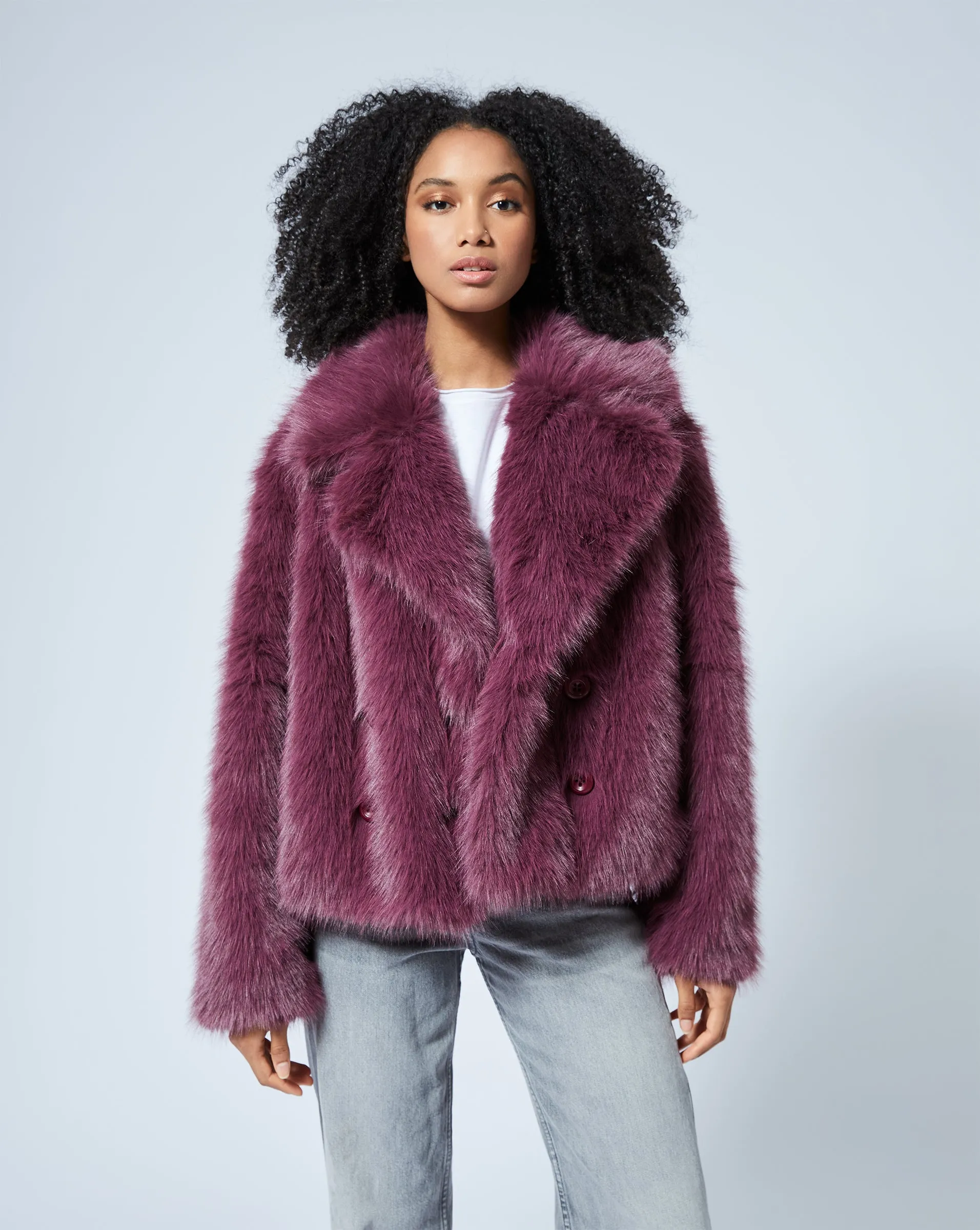 Double Breasted Faux Fur Mink Jacket sold by Adrienne Landau