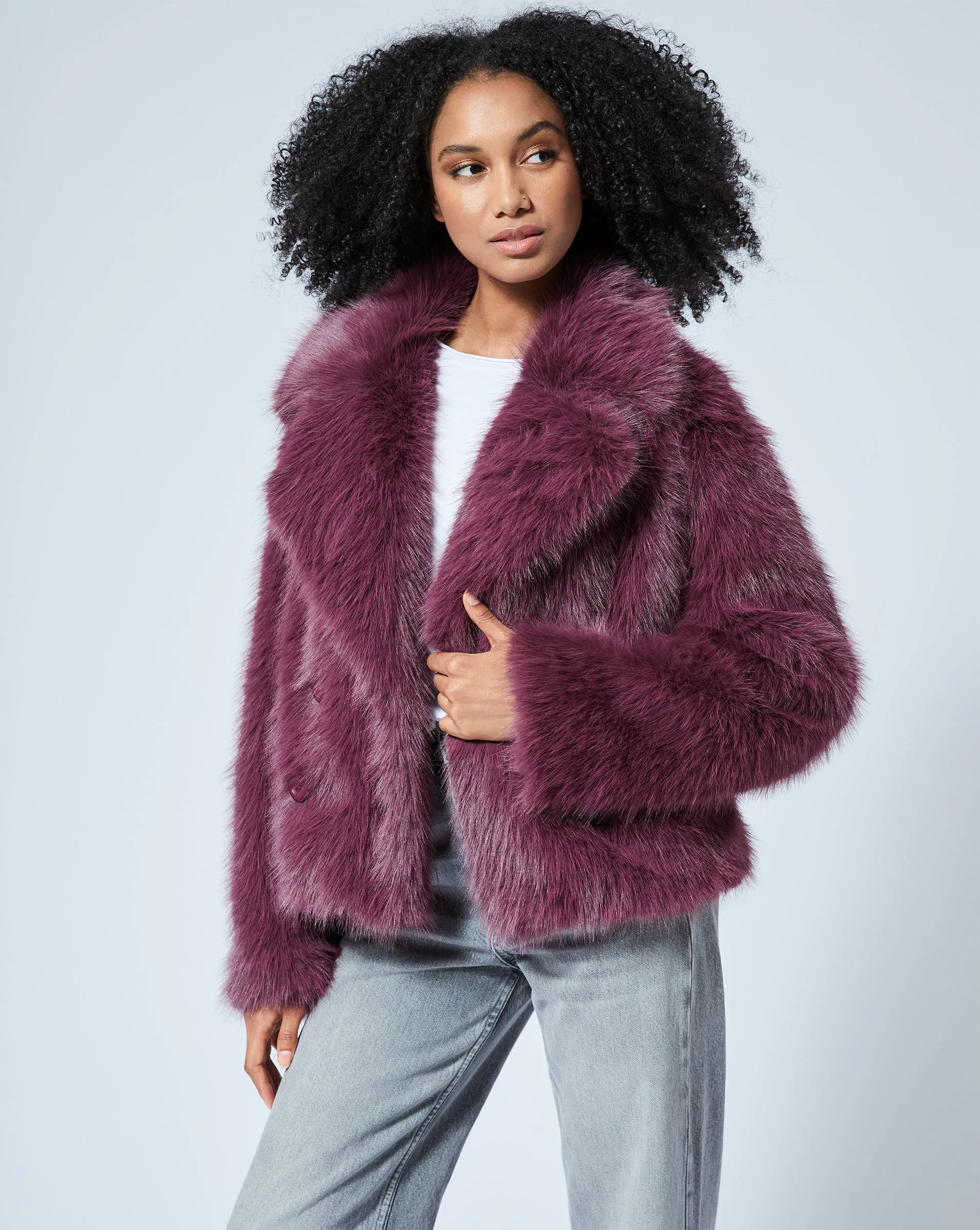 Double Breasted Faux Fur Mink Jacket sold by Adrienne Landau product image thumbnail 5