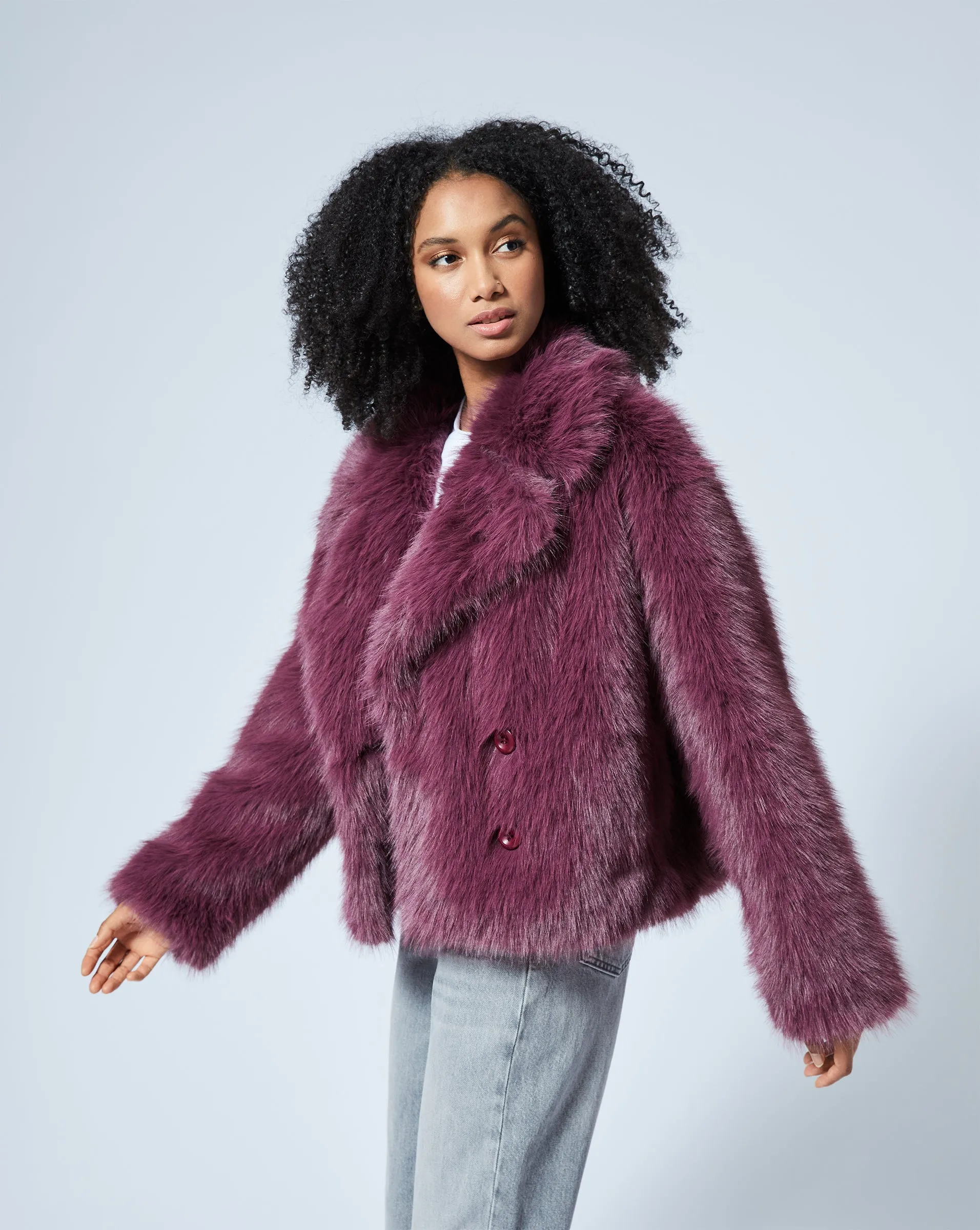 Double Breasted Faux Fur Mink Jacket sold by Adrienne Landau product image thumbnail 2