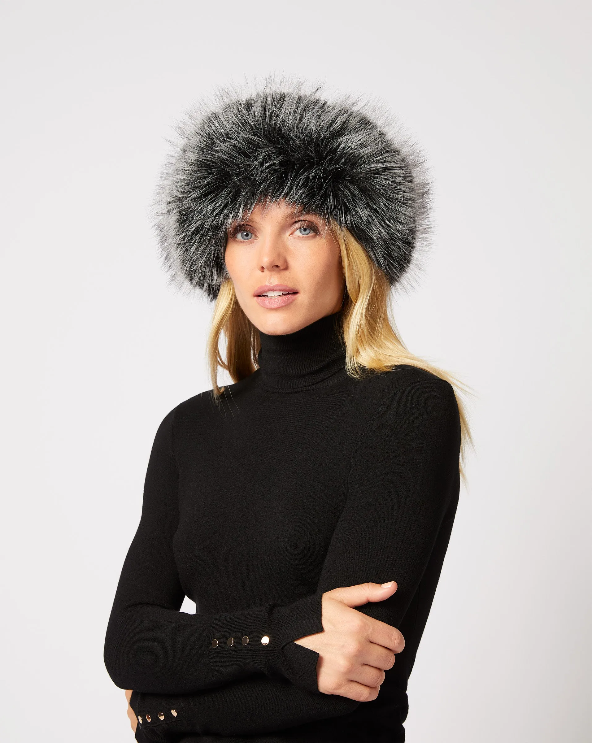 Faux Leather & Fox Faux Fur Hat sold by Adrienne Landau product image thumbnail 5