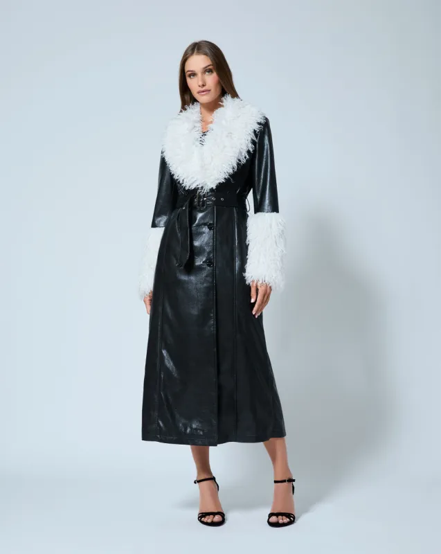 Faux Mongolian Fur Collar Coat sold by Adrienne Landau
