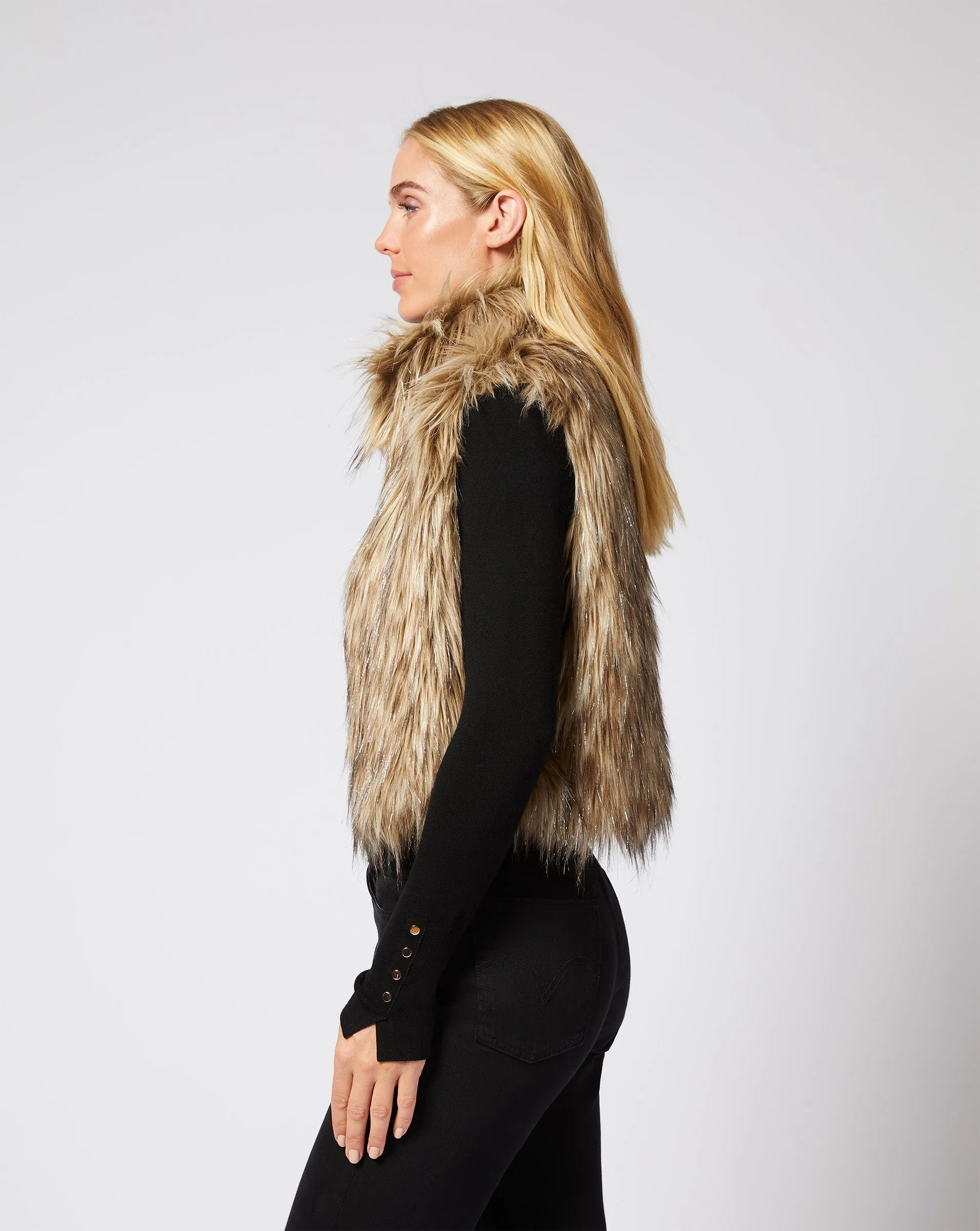 Kate Long Hair Fox Faux Fur Vest sold by Adrienne Landau product image thumbnail 3