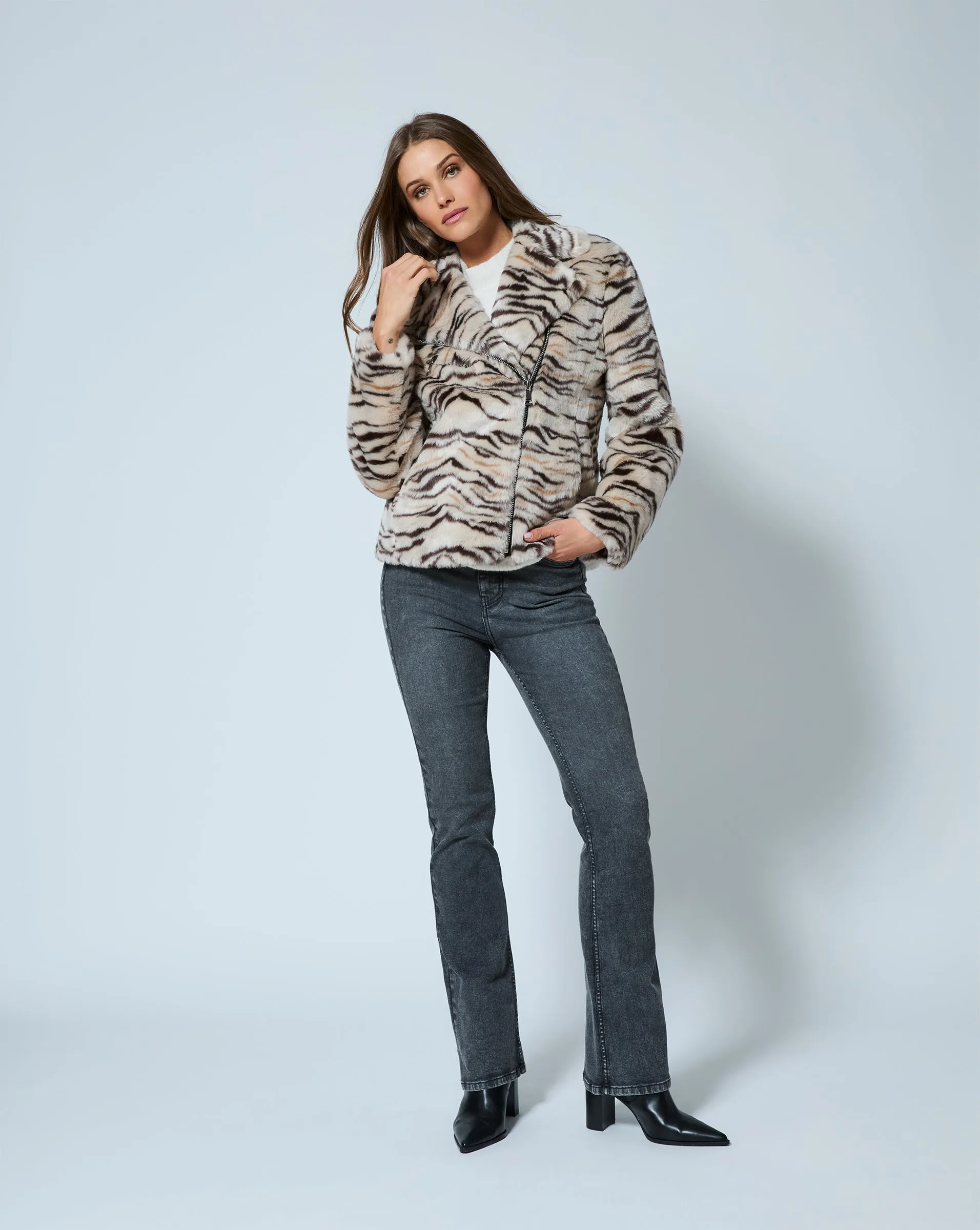 Moto Mink Faux Fur Jacket sold by Adrienne Landau product image thumbnail 2