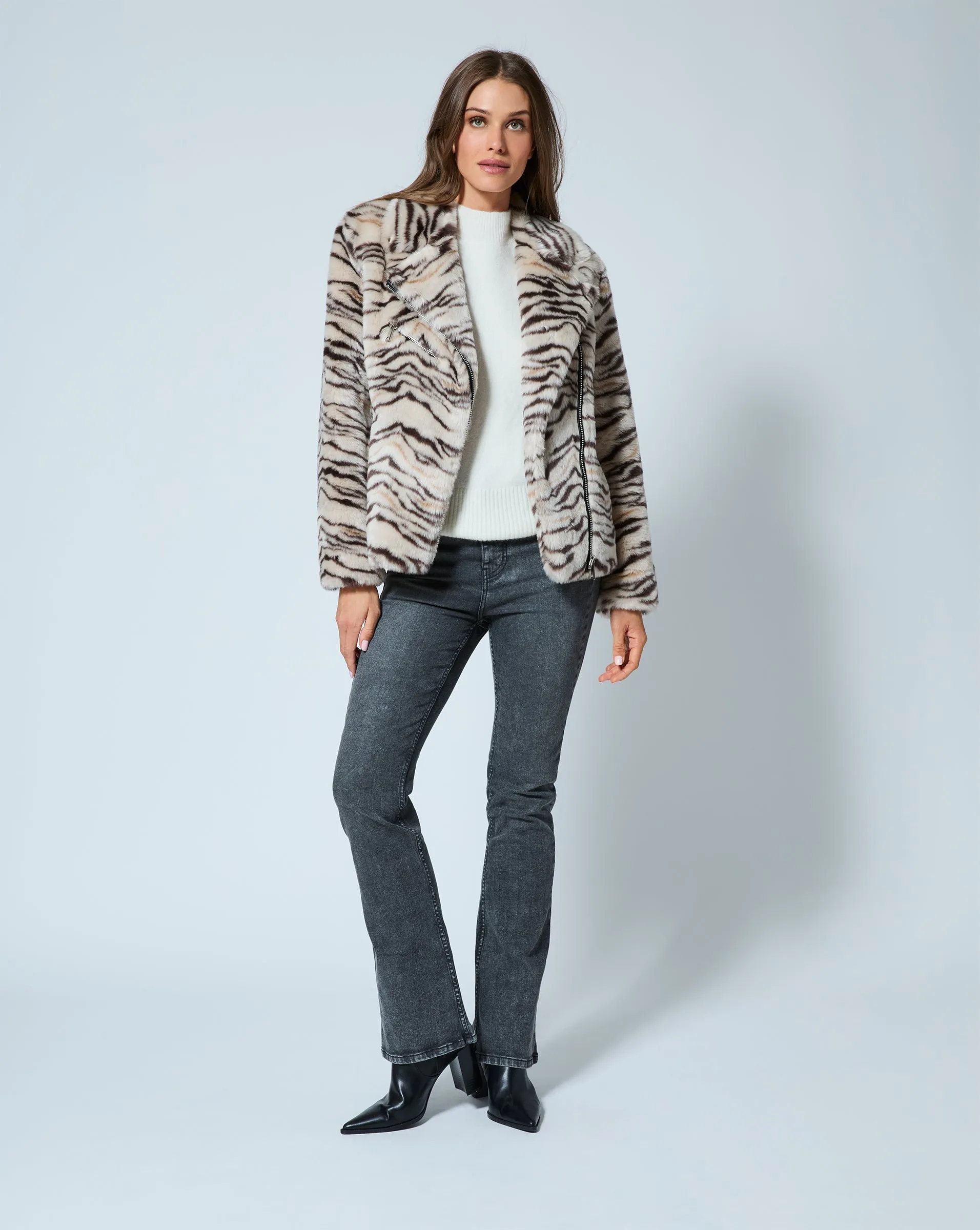 Moto Mink Faux Fur Jacket sold by Adrienne Landau