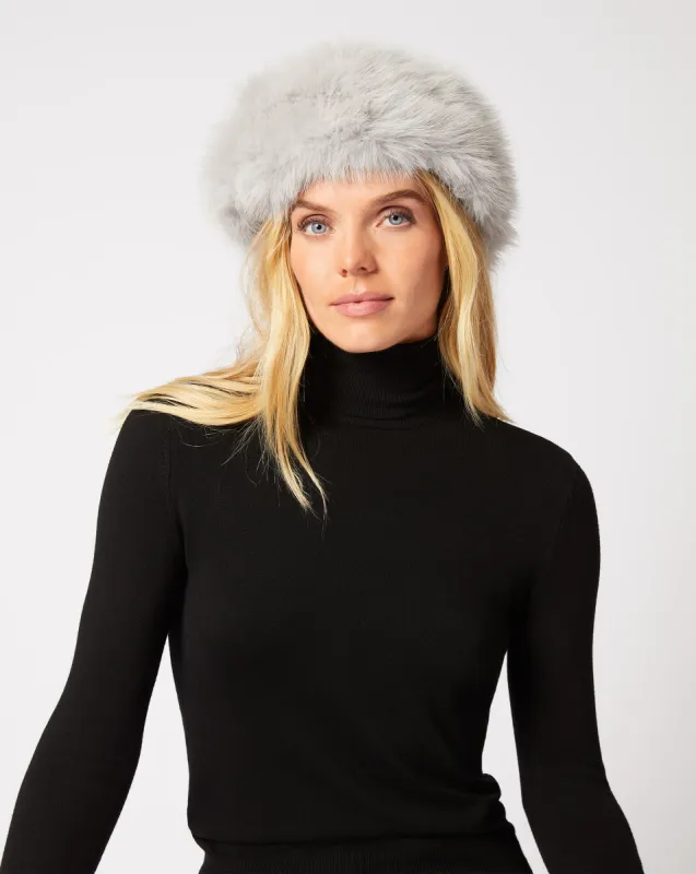 Pill Box Fox Faux Fur Hat made by Adrienne Landau