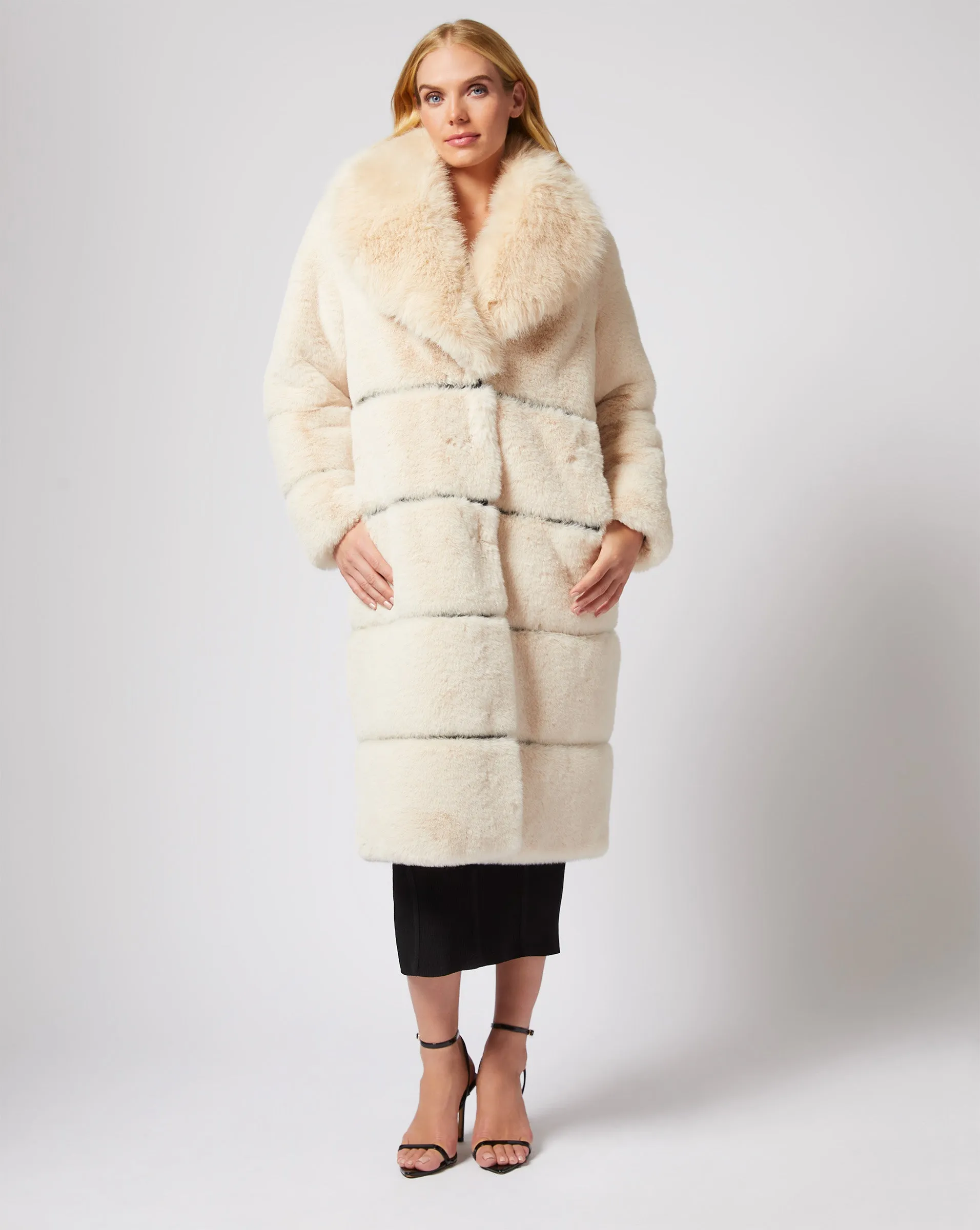Shawl Collar Mink Faux Fur Coat sold by Adrienne Landau product image thumbnail 2