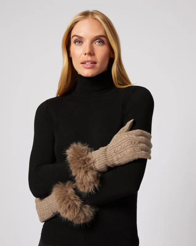 Cashmere & Fox Faux Fur Glove sold by Adrienne Landau