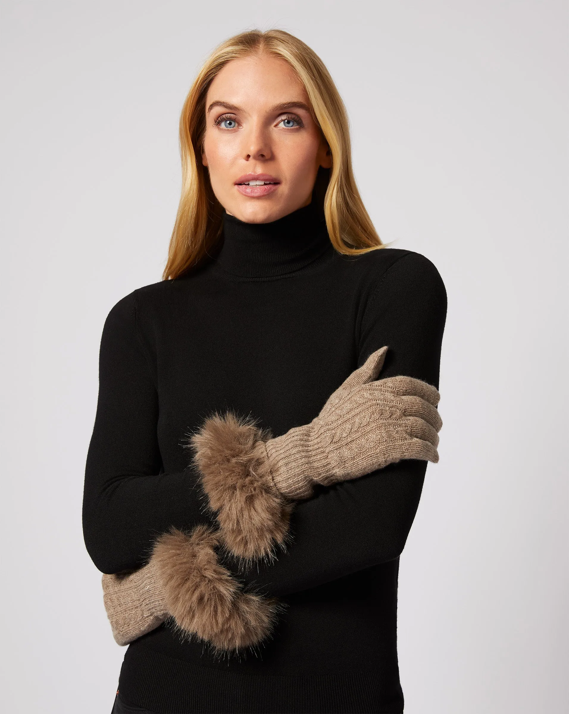 Cashmere & Fox Faux Fur Glove sold by Adrienne Landau
