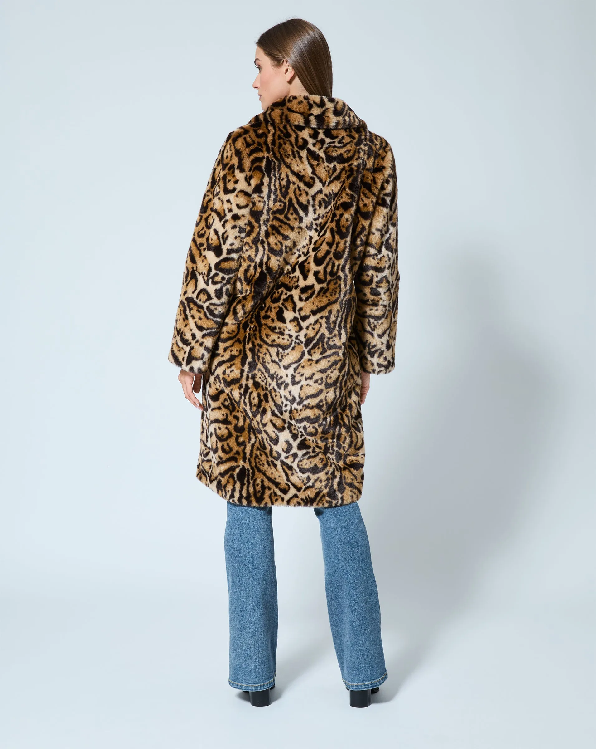 Cheetah Print Faux Fur Maxi Coat sold by Adrienne Landau product image thumbnail 5