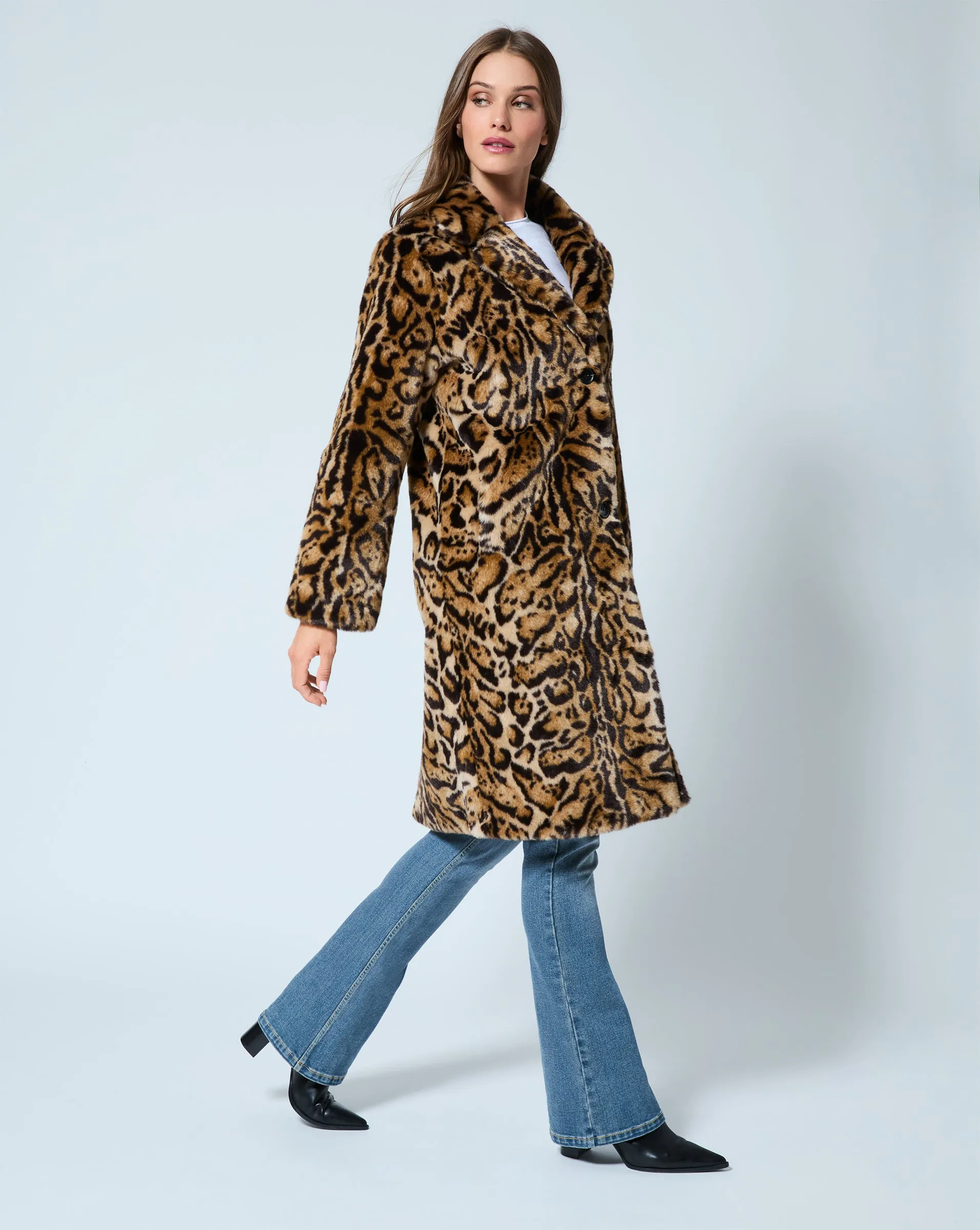 Cheetah Print Faux Fur Maxi Coat sold by Adrienne Landau product image thumbnail 4
