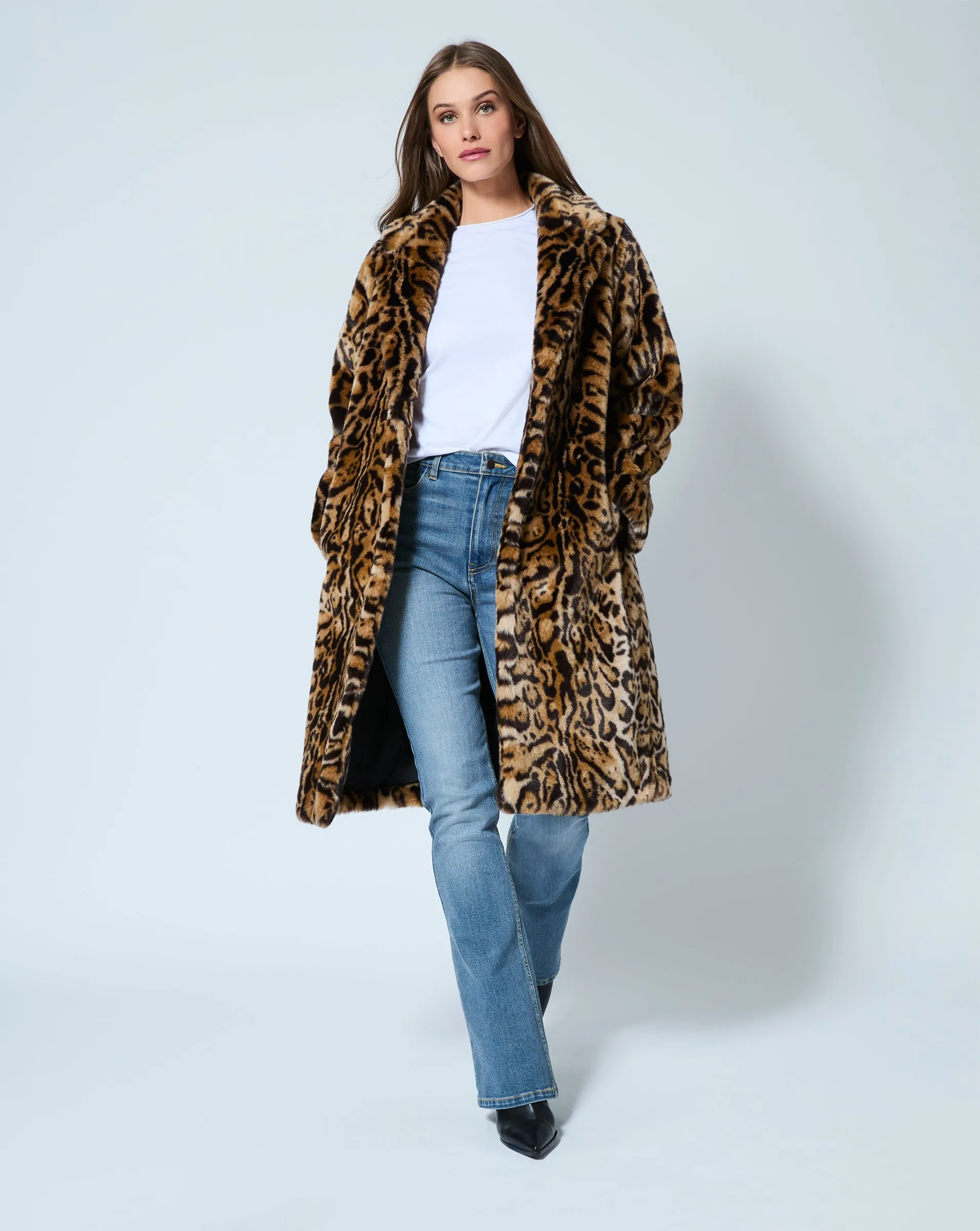 Cheetah Print Faux Fur Maxi Coat sold by Adrienne Landau