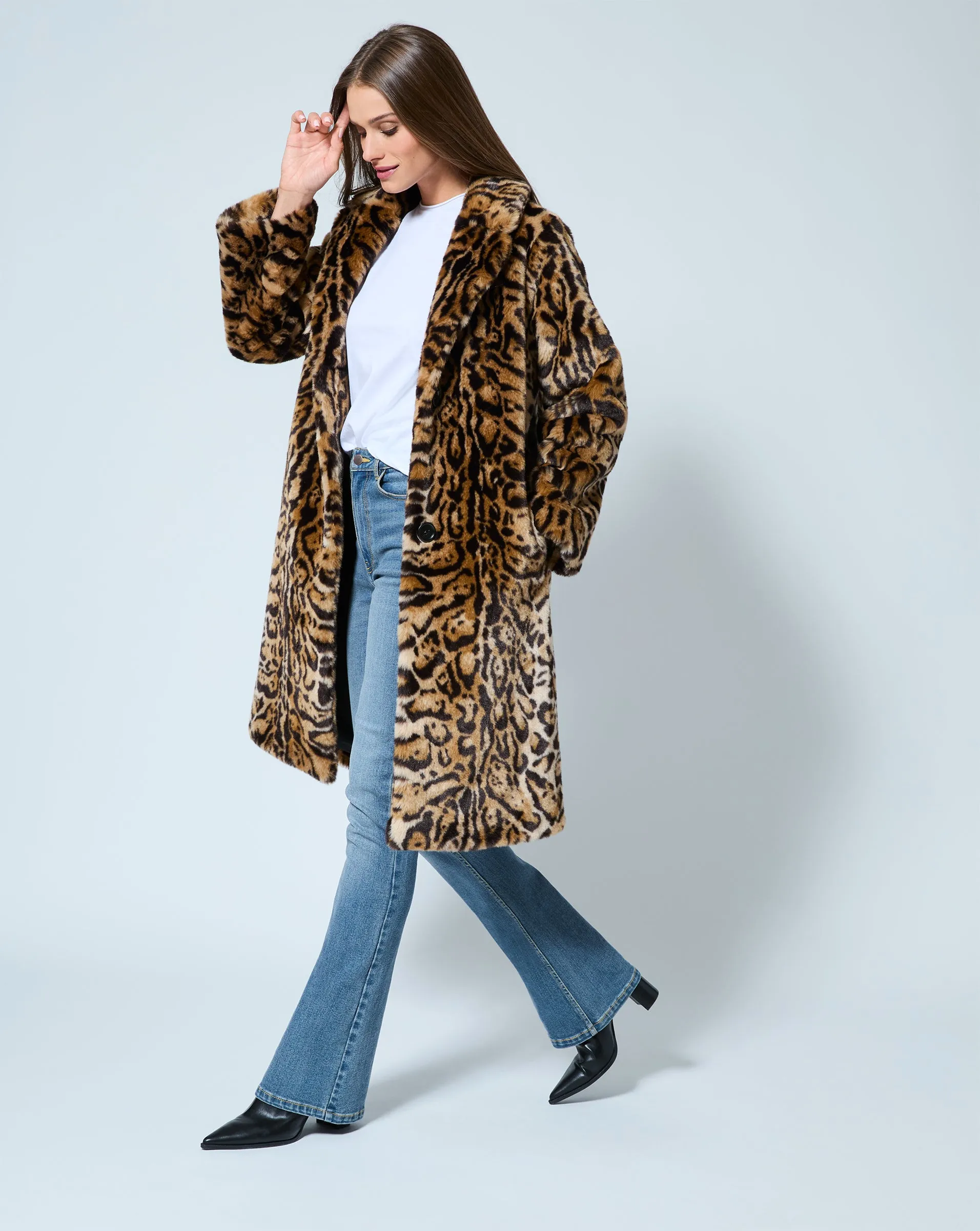 Cheetah Print Faux Fur Maxi Coat sold by Adrienne Landau product image thumbnail 2