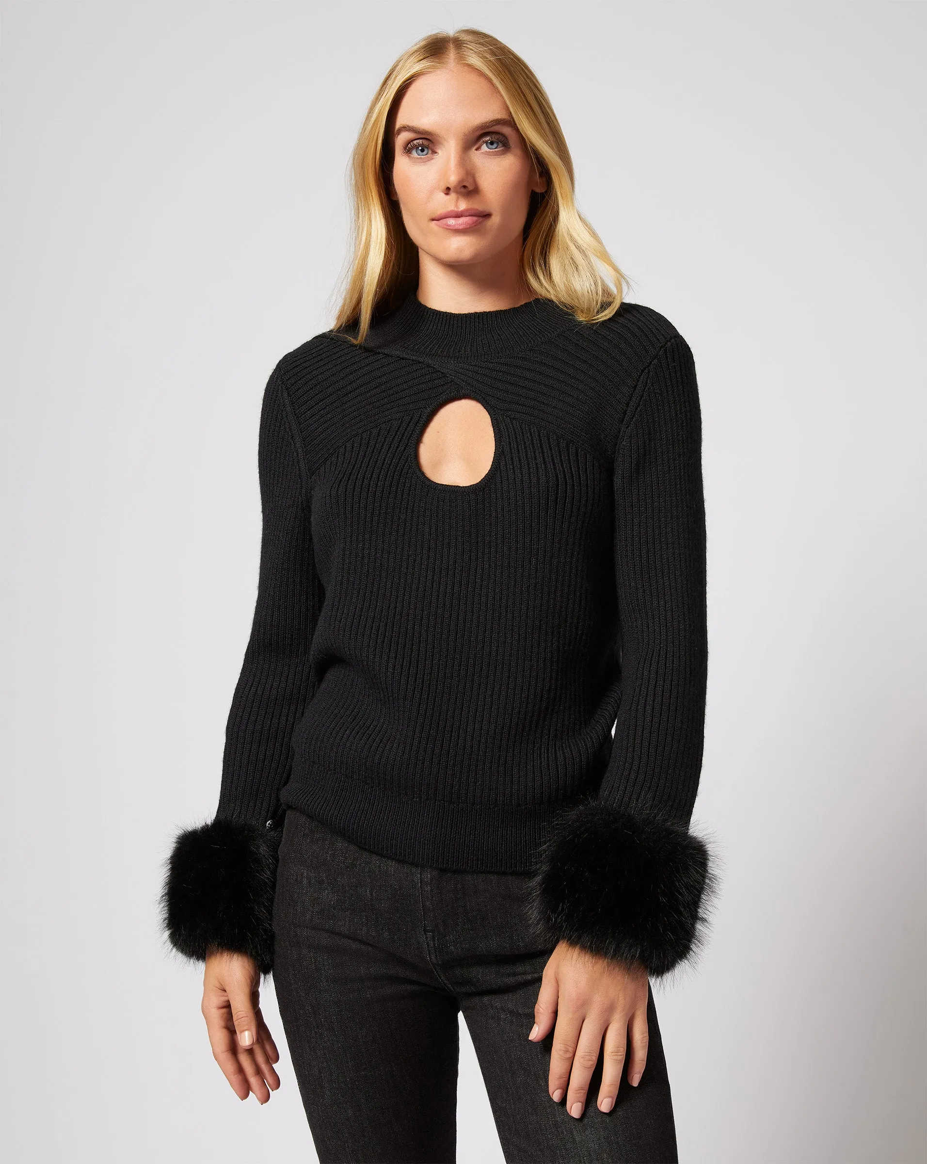 Keyhole Wool Turtleneck Sweater sold by Adrienne Landau