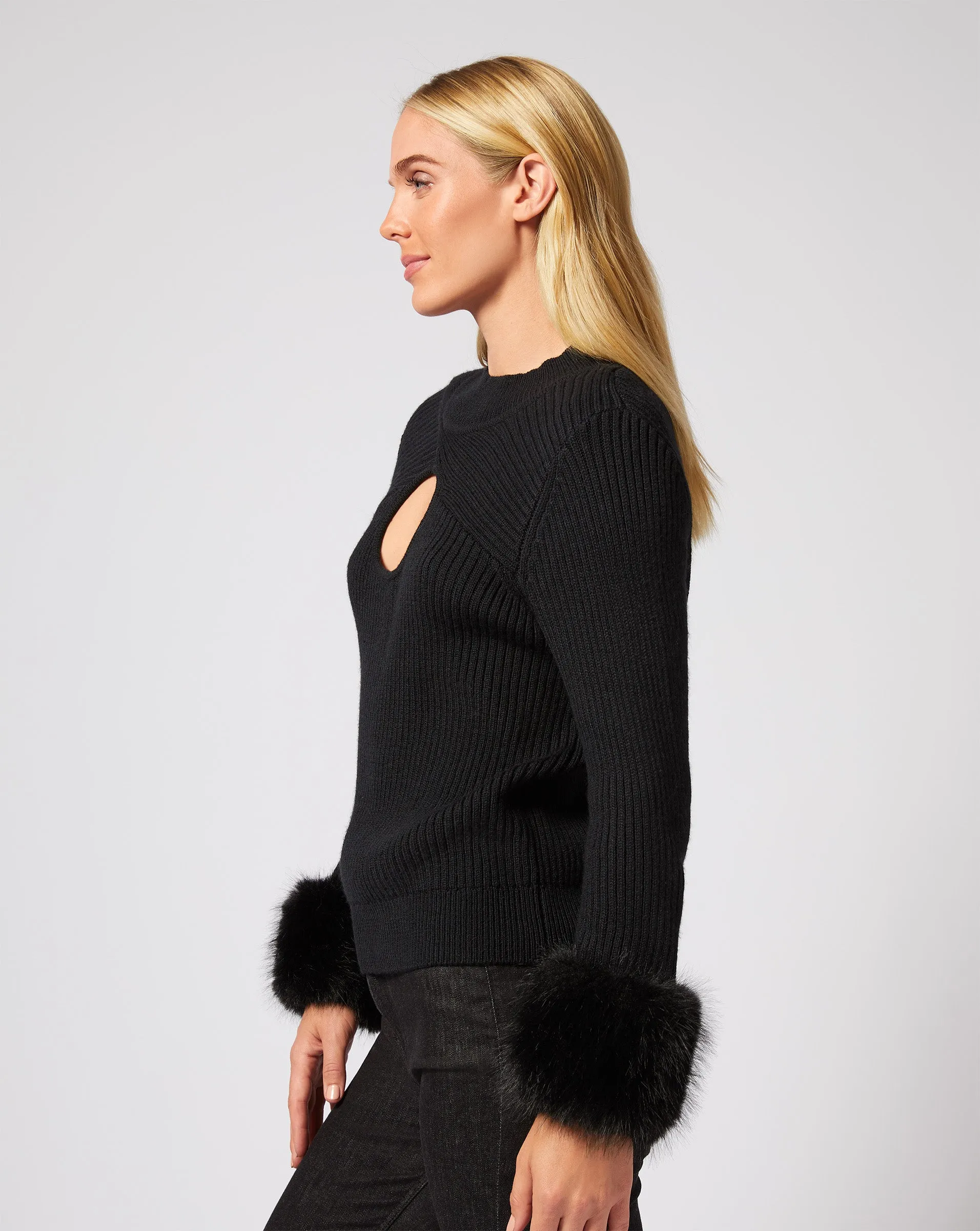 Keyhole Wool Turtleneck Sweater sold by Adrienne Landau product image thumbnail 3