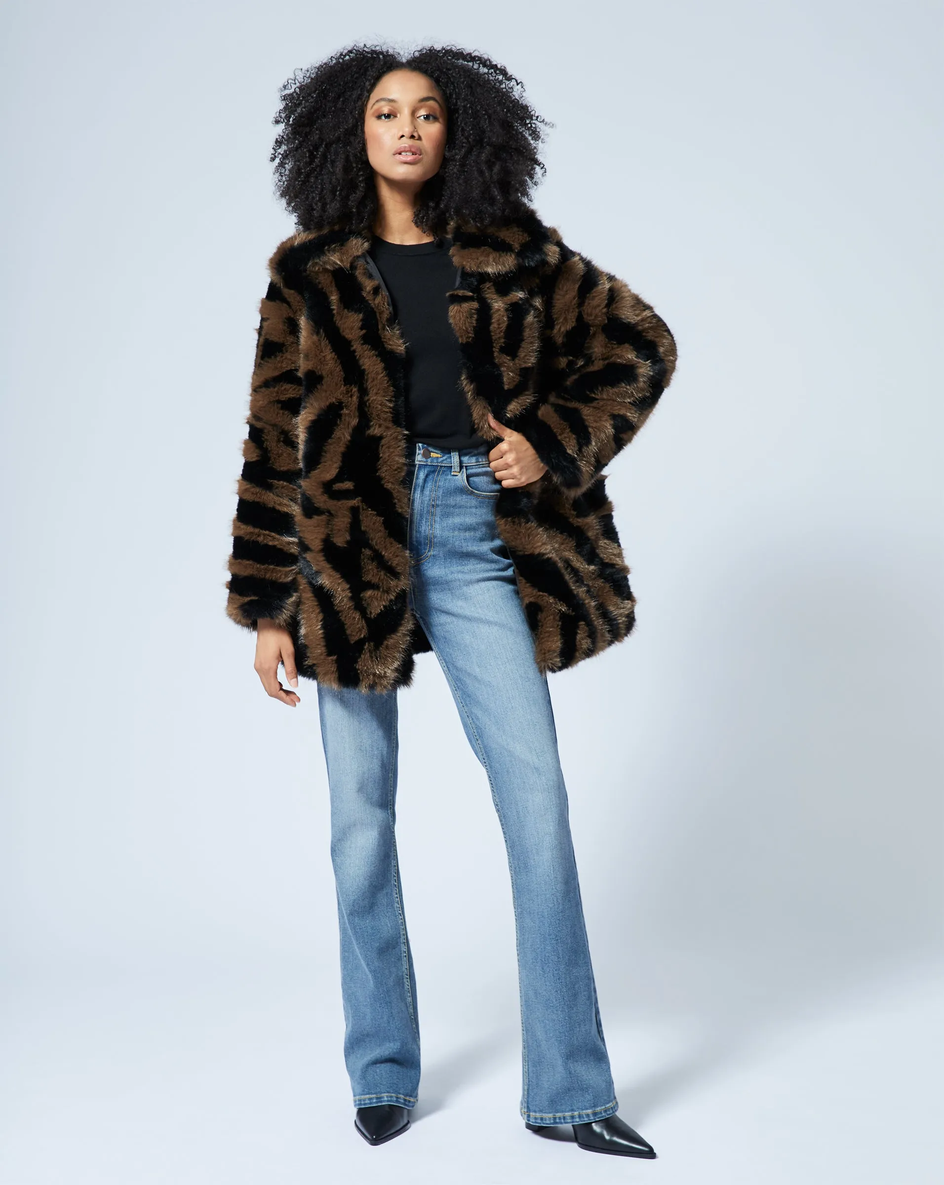Animal Print Fox Faux Fur Jacket sold by Adrienne Landau