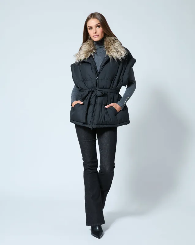 Apres Fox Faux Fur Collar Puffer Vest sold by Adrienne Landau