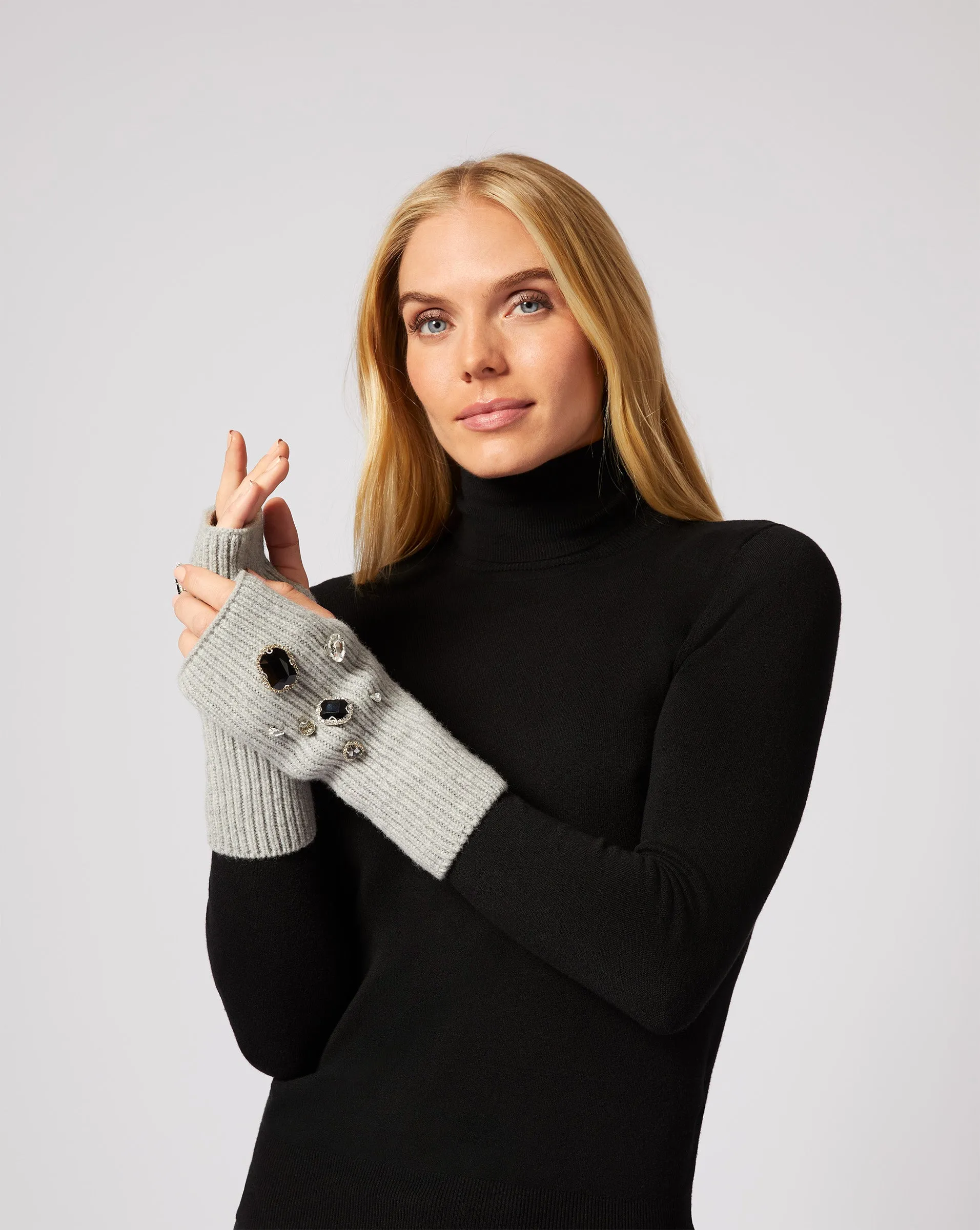 Jewel Embellished Fingerless Gloves sold by Adrienne Landau