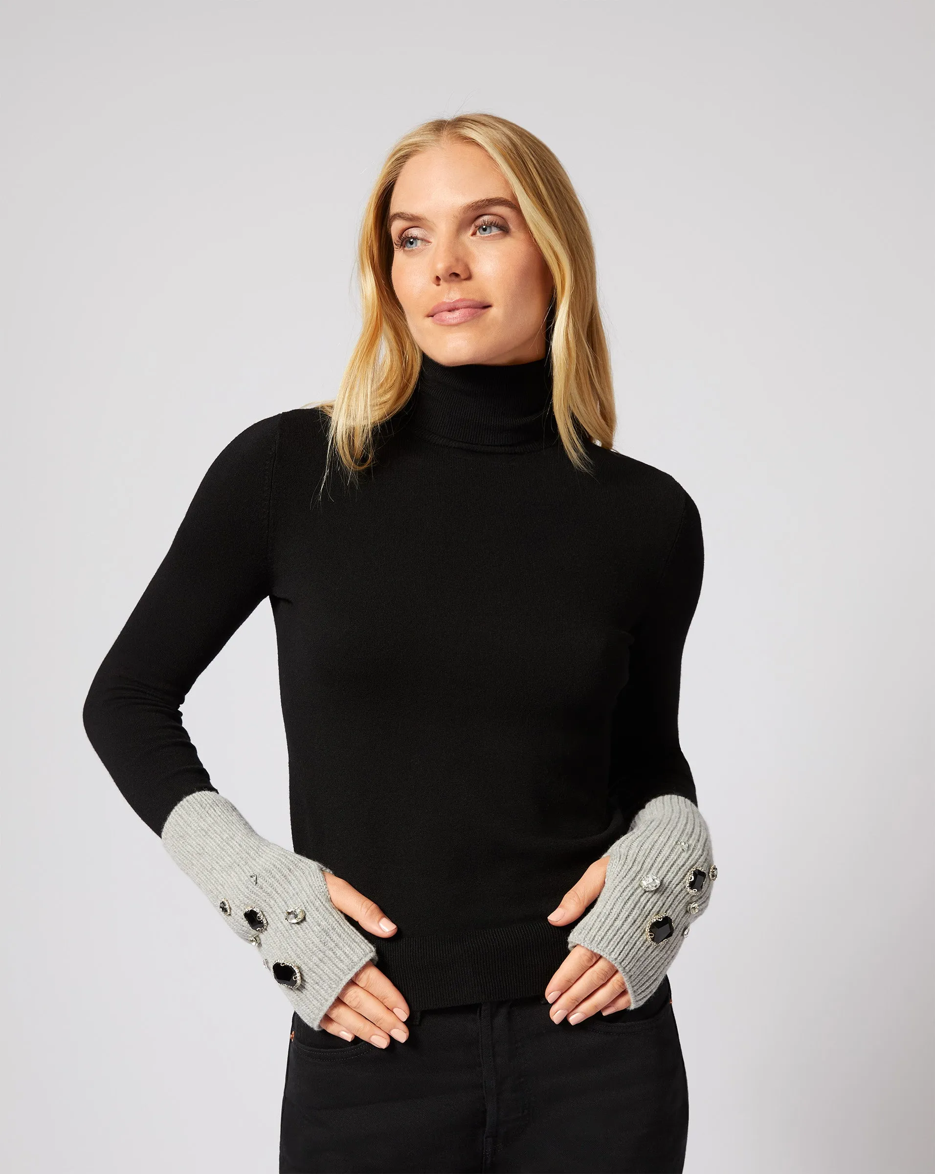 Jewel Embellished Fingerless Gloves sold by Adrienne Landau product image thumbnail 2