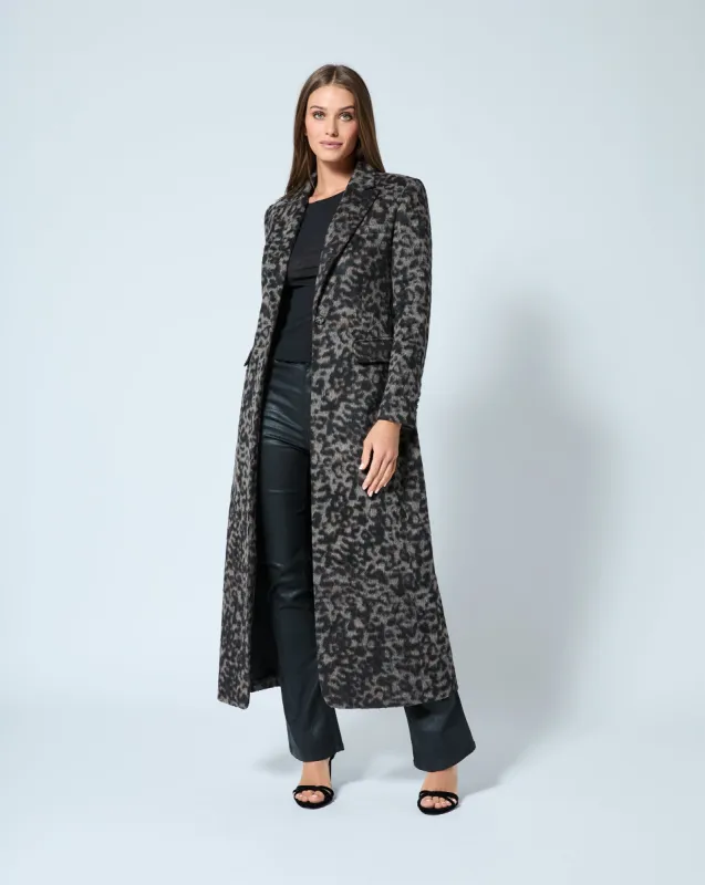 Cheetah Wool Maxi Blazer sold by Adrienne Landau
