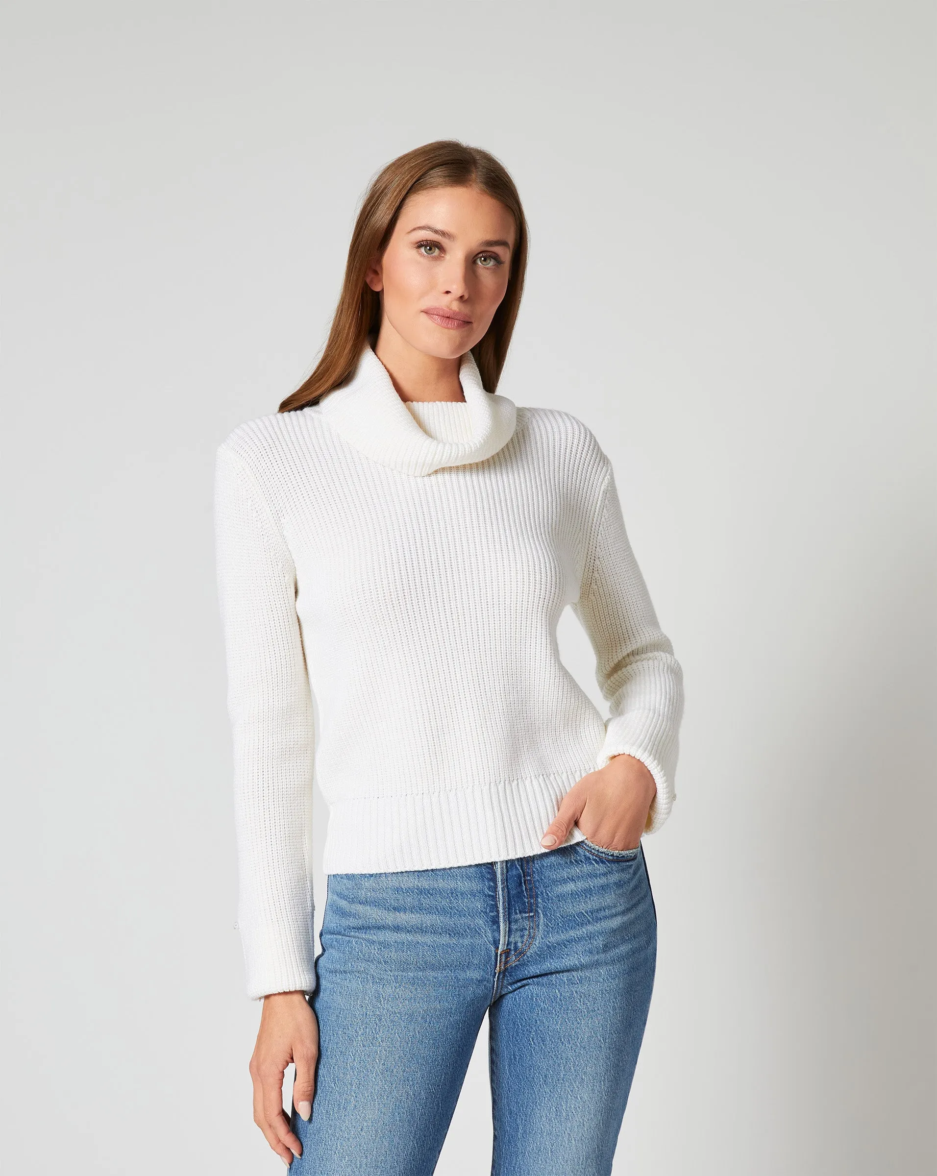 Alps Removable Faux Fur Turtleneck Sweater sold by Adrienne Landau product image thumbnail 3