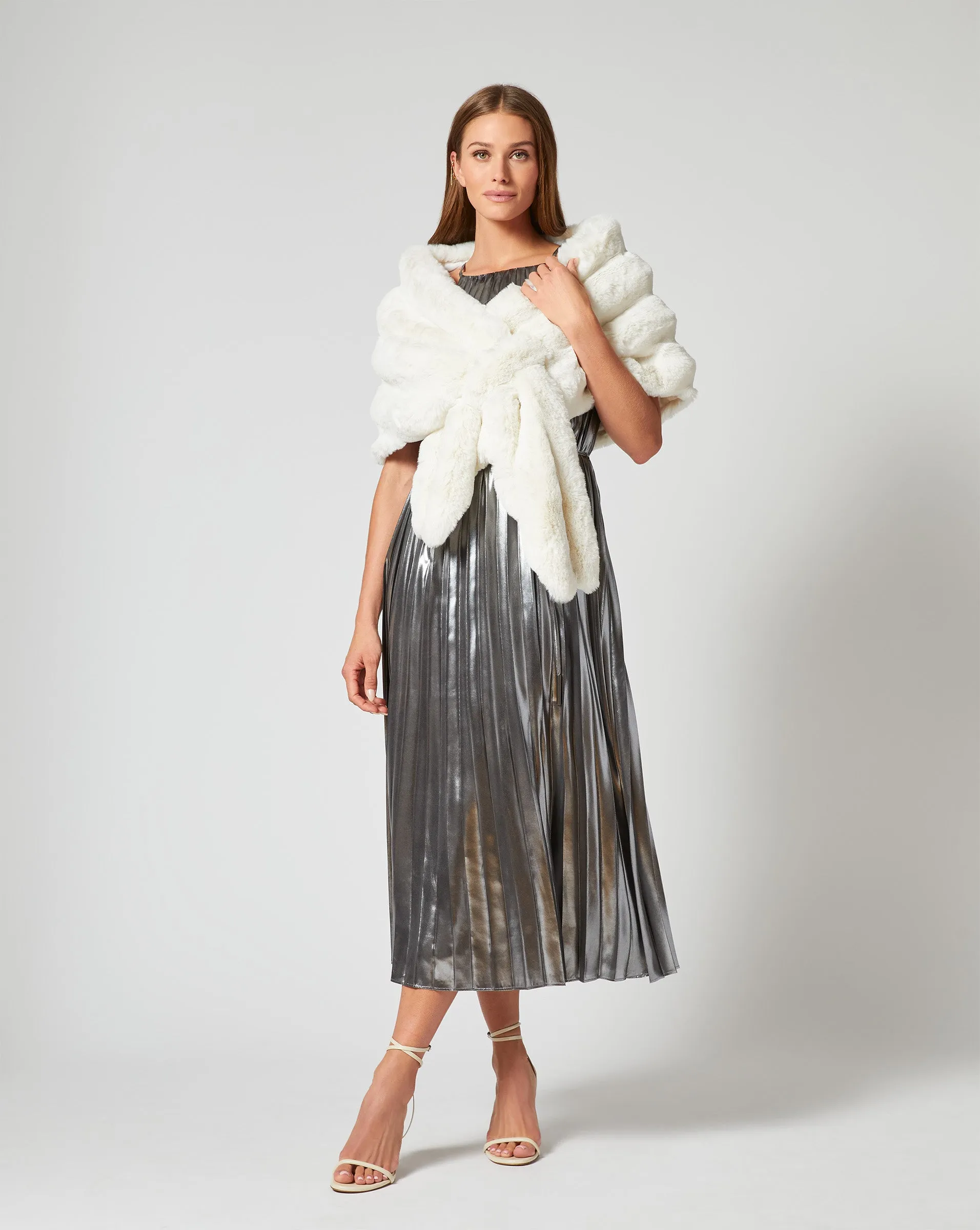 Glam Chinchilla Faux Fur Wrap sold by Adrienne Landau product image thumbnail 4