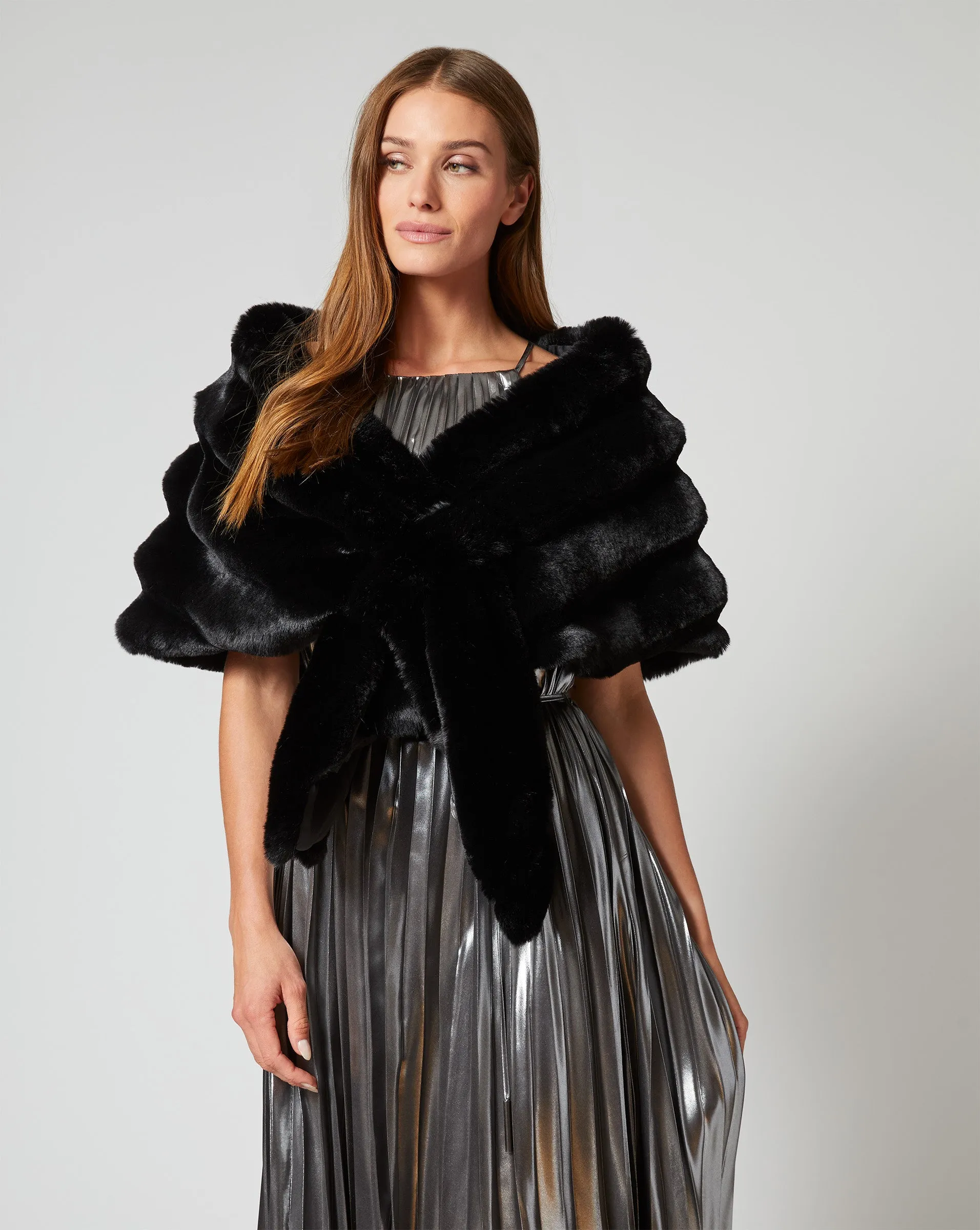 Glam Chinchilla Faux Fur Wrap sold by Adrienne Landau