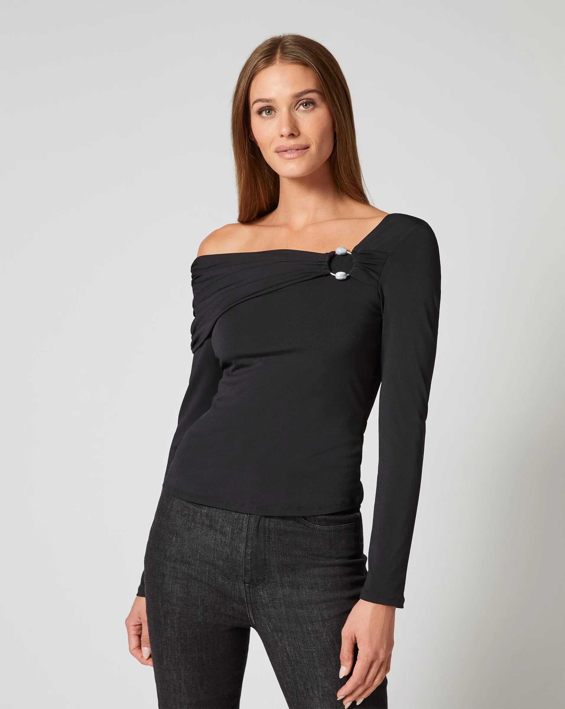 Draped One-Shoulder Top sold by Adrienne Landau product image thumbnail 4