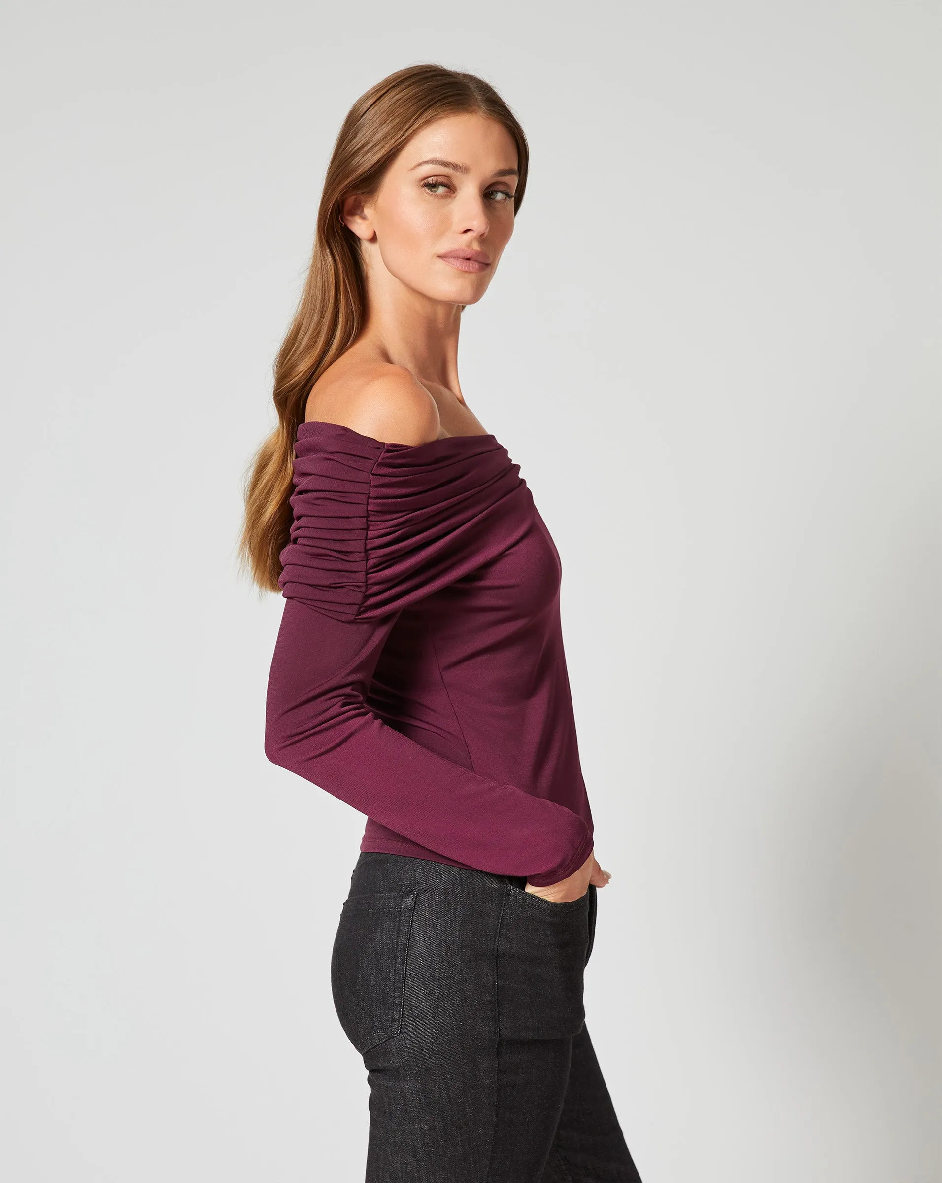 Draped One-Shoulder Top sold by Adrienne Landau product image thumbnail 3