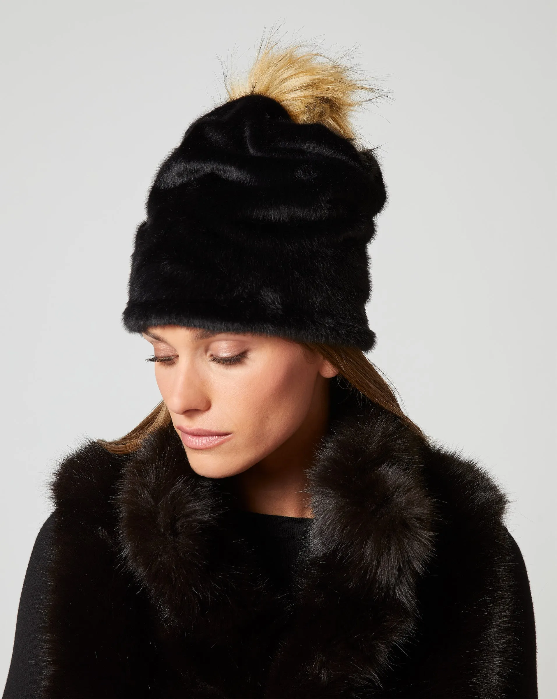 Teddy Mink Faux Fur Beanie sold by Adrienne Landau product image thumbnail 5
