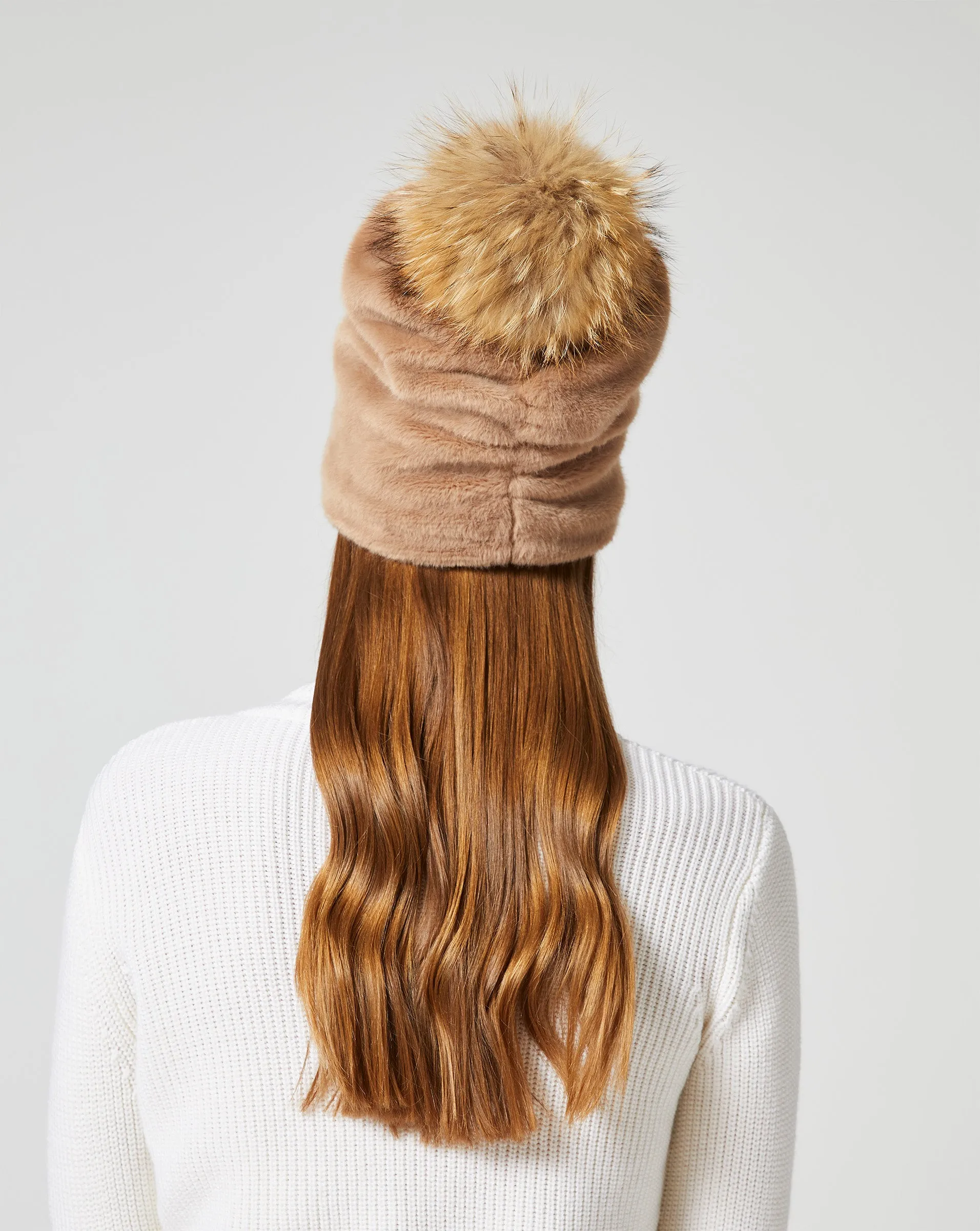 Teddy Mink Faux Fur Beanie sold by Adrienne Landau product image thumbnail 4
