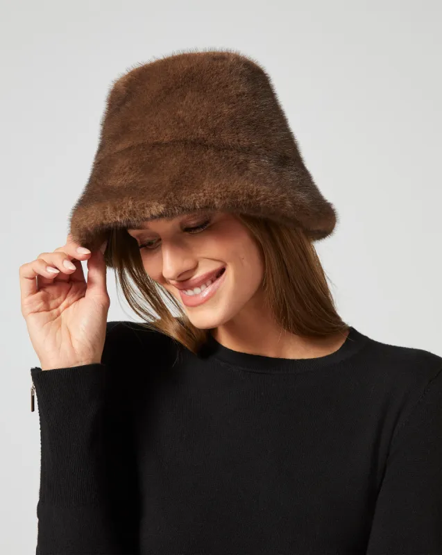 Mink Faux Fur Bucket Hat sold by Adrienne Landau