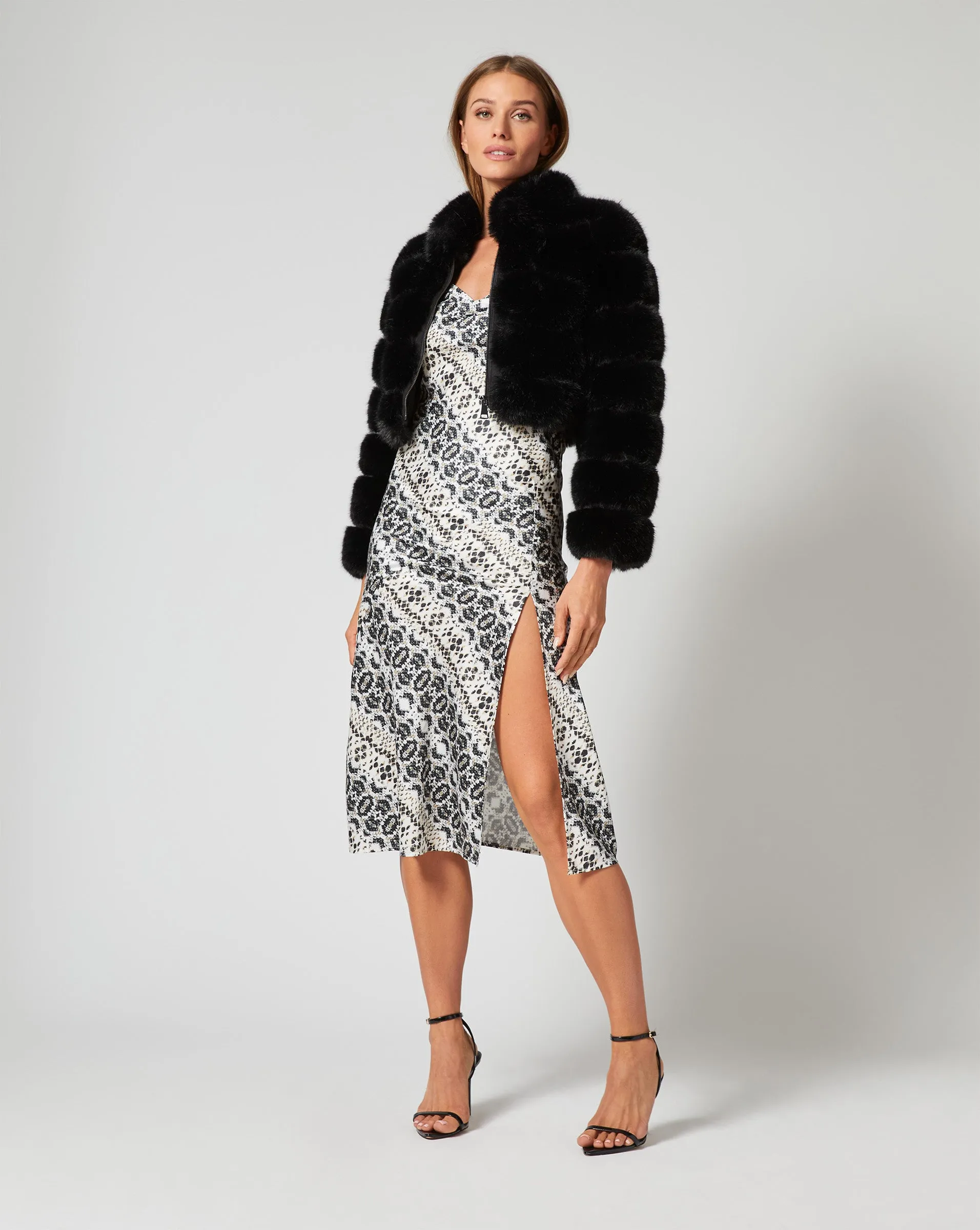 High Collar Fox Faux Fur Jacket sold by Adrienne Landau product image thumbnail 5