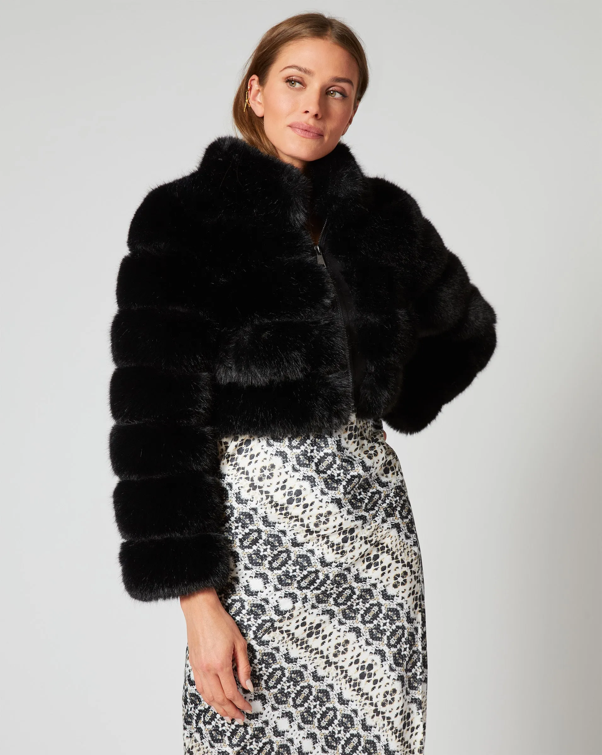 High Collar Fox Faux Fur Jacket sold by Adrienne Landau product image thumbnail 2