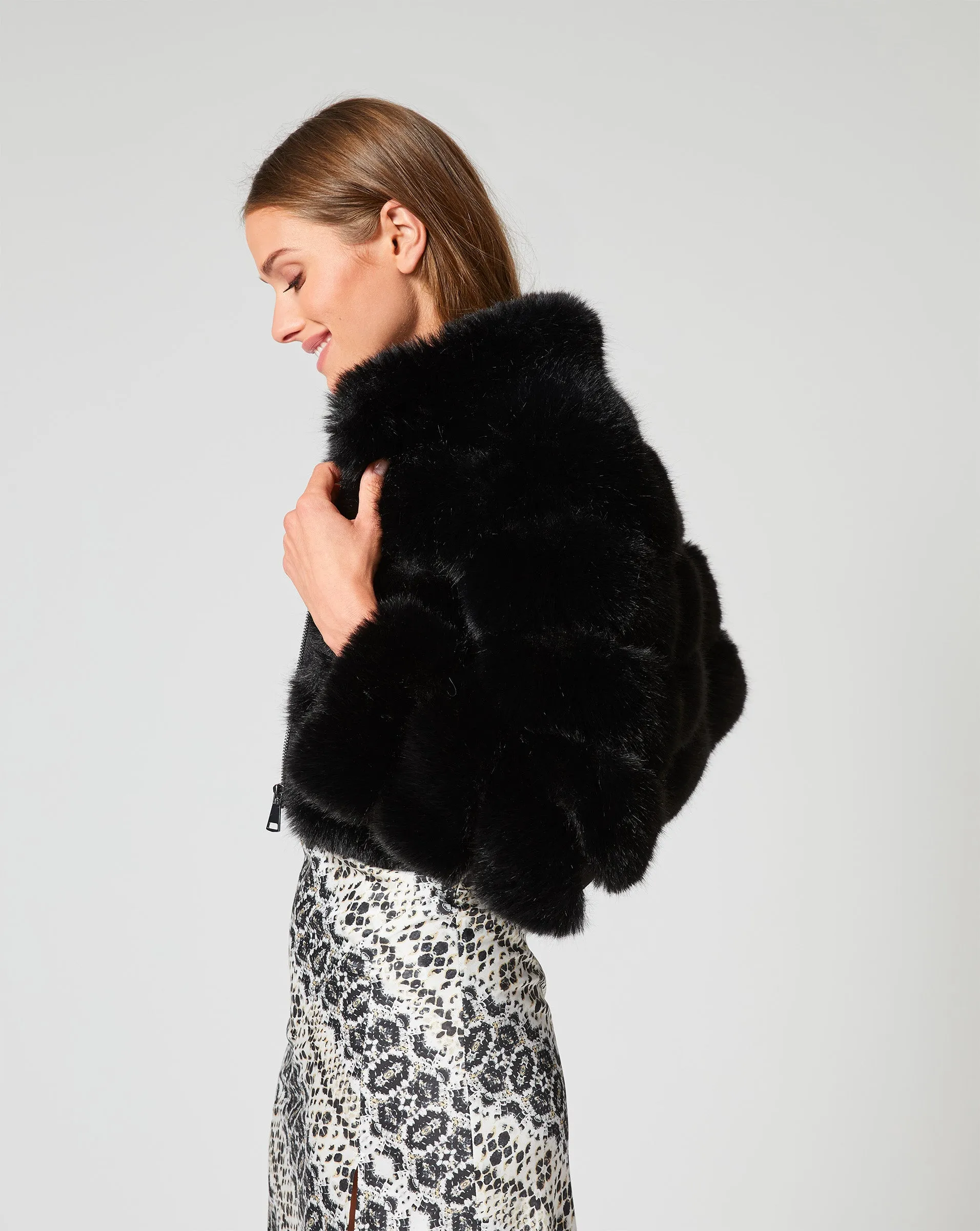 High Collar Fox Faux Fur Jacket sold by Adrienne Landau product image thumbnail 4