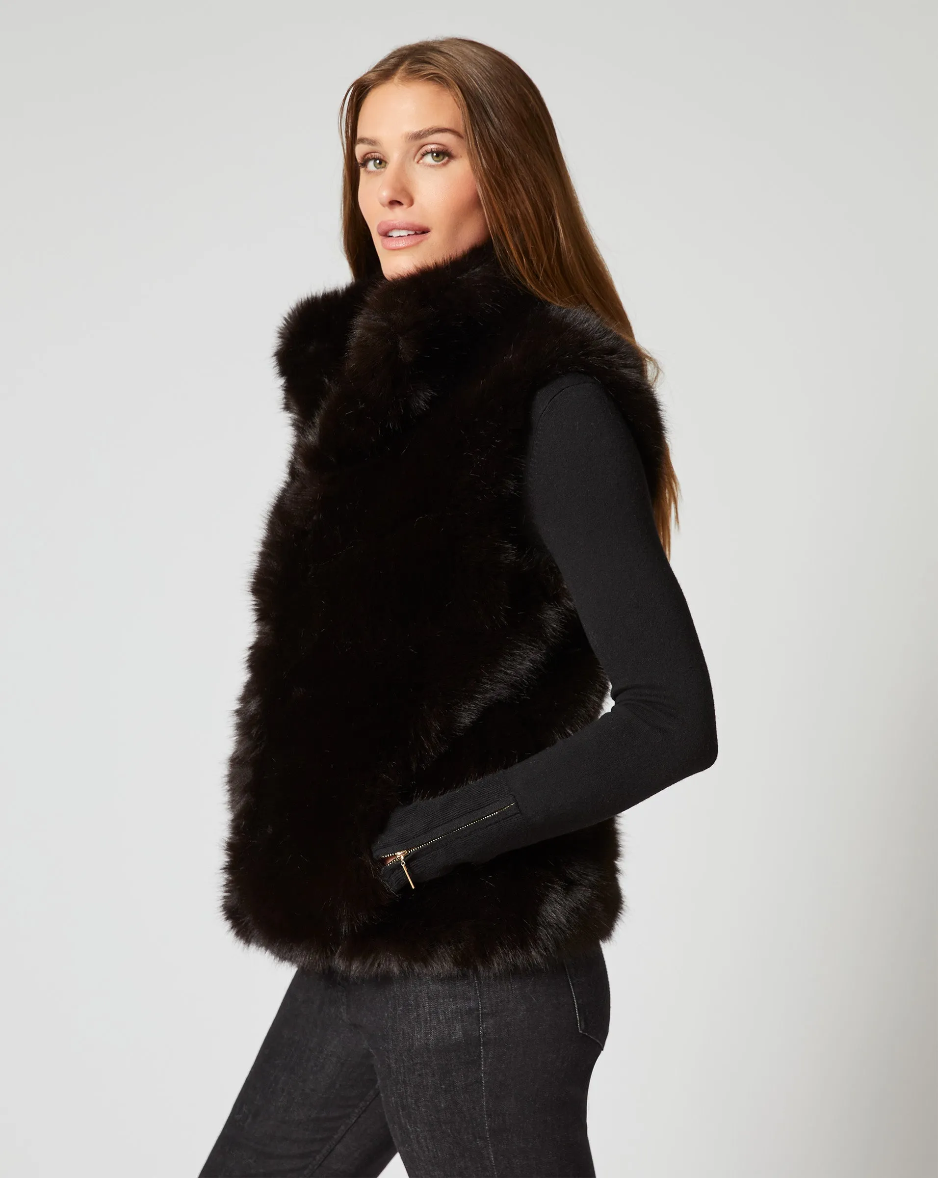 Fox Faux Fur Zip Vest sold by Adrienne Landau