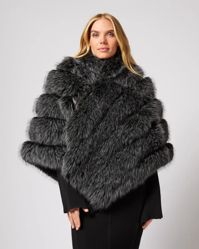 Channel Quilted Mink Faux Fur Cape sold by Adrienne Landau